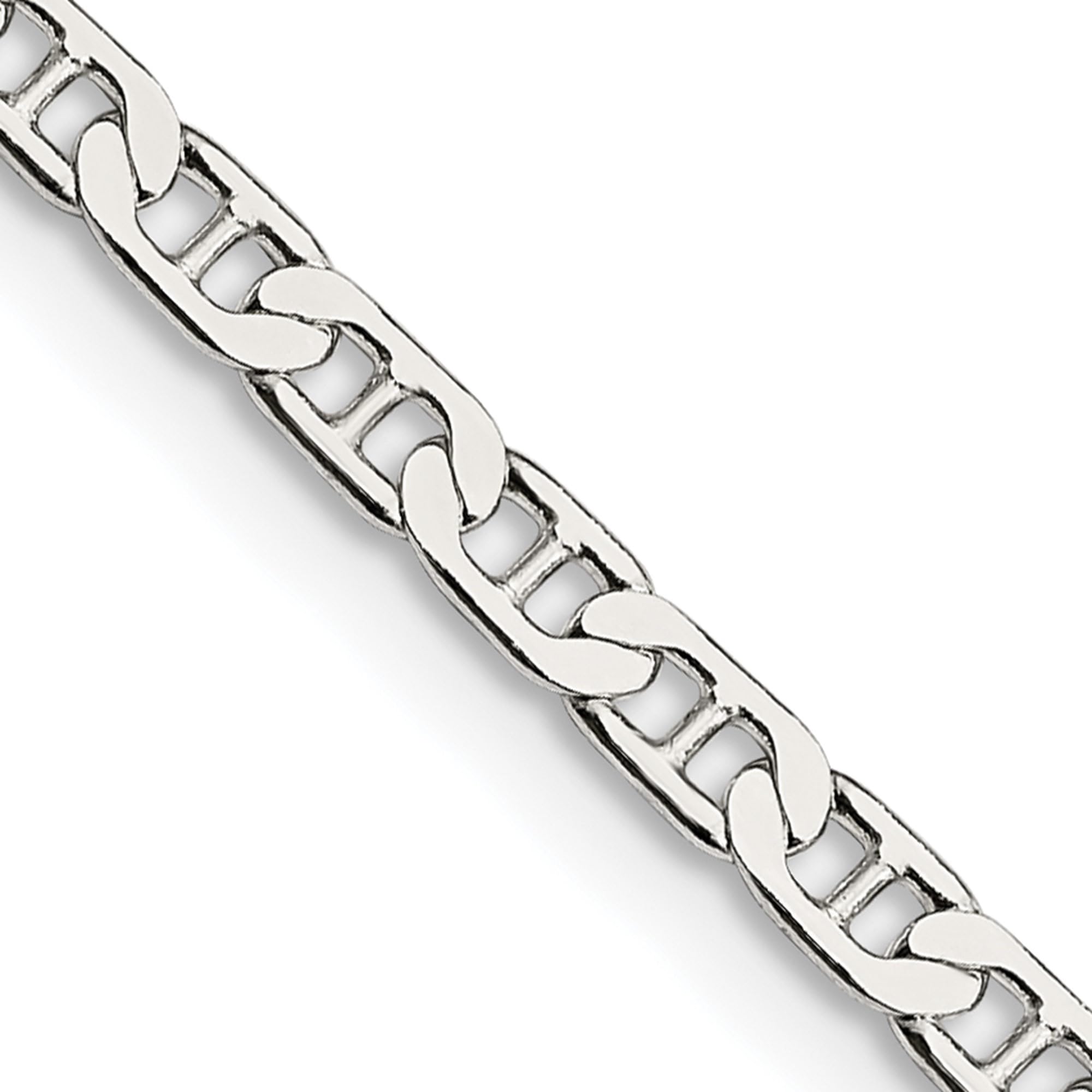 IceCarats 925 Sterling Silver 3mm Anchor Mariner Link Chain Necklace for Women - Dainty Nautical Jewelry Gift for Her - Perfect for Beach Outfits, Summer Fashion & Layering