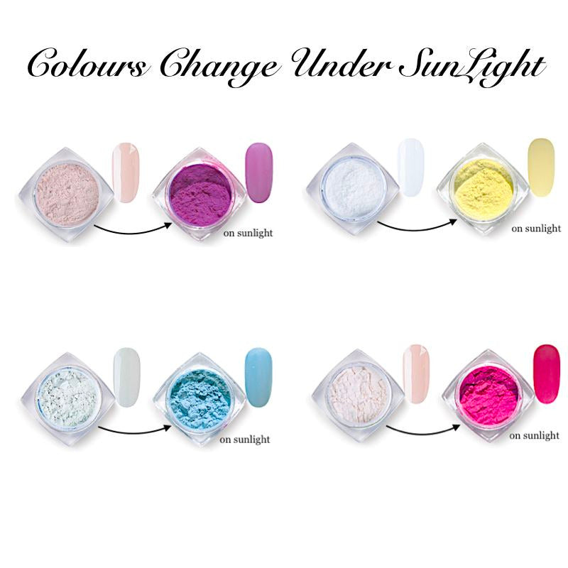 Photochromic Pigments - Color Changing Powder for DIY Crafts, Nail Art & UV Sensitive Projects - Perfect for Sunlight Activated Designs & Creative Arts