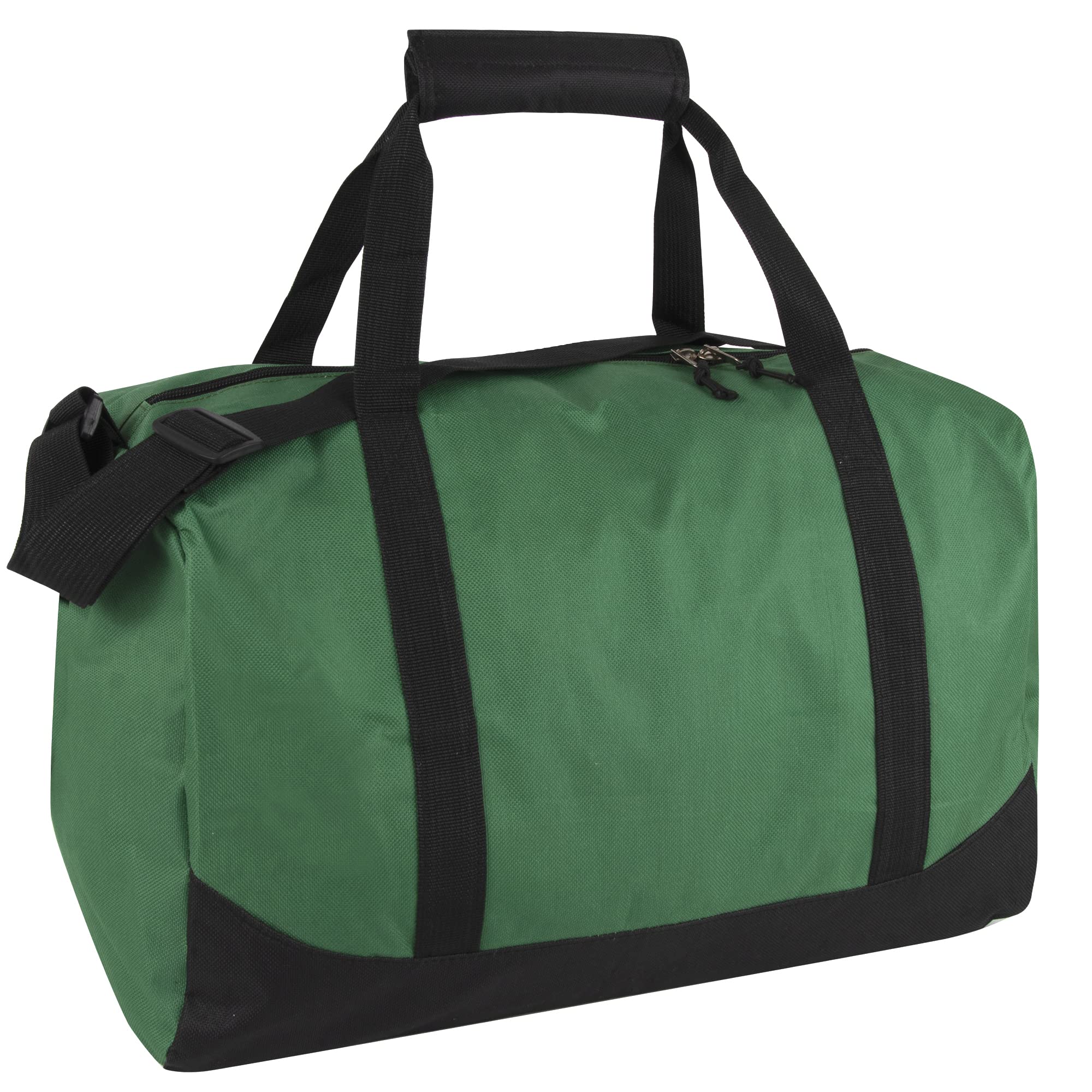 30L 17 Inch Canvas Duffle Bag for Travel - Water-Resistant Weekender Overnight Bag for Men & Women, Gym Sports Carry-On Shoulder Tote with Pockets (Green) - Perfect for Weekend Getaways, Gym Workouts & Air Travel
