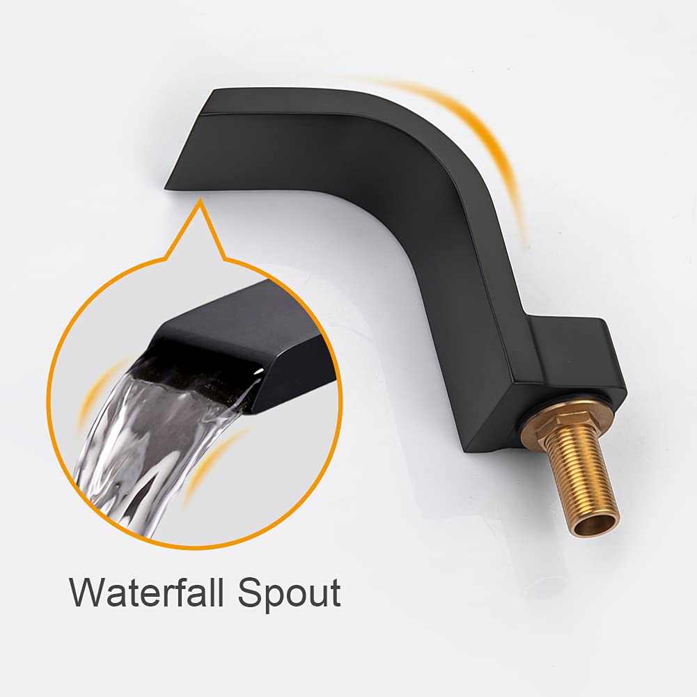 8 Inch Widespread Bathroom Faucet - Matte Black 3 Hole High Arc Basin Mixer Tap with 2 Handles for Bathroom Vanity Sink (Perfect for Modern Home Decor & Spa-Style Bathroom Renovations)