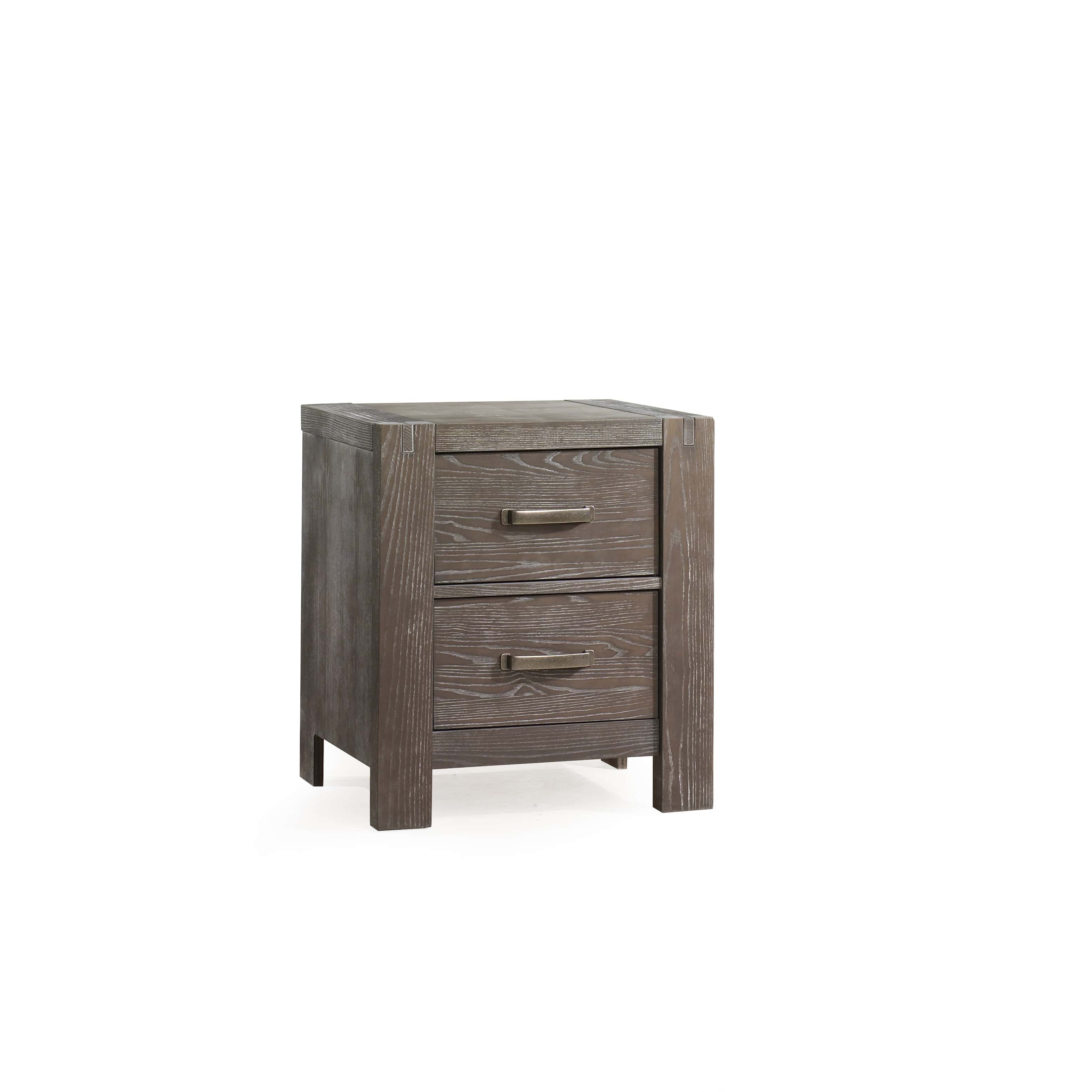 Natart Rustico Nightstand - Solid Wood Bedside Table with Drawer for Bedroom, Living Room & Guest Room - Modern Farmhouse Style Nightstand with Storage
