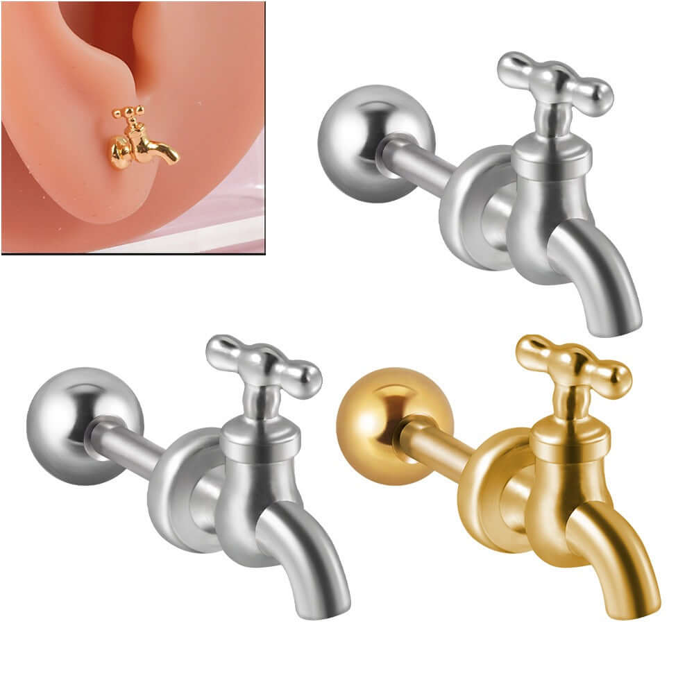 Cartilage Tragus Earrings for Women - Drop Water Faucet Design | DL1162 | Perfect for Piercing, Daily Wear & Unique Gifts