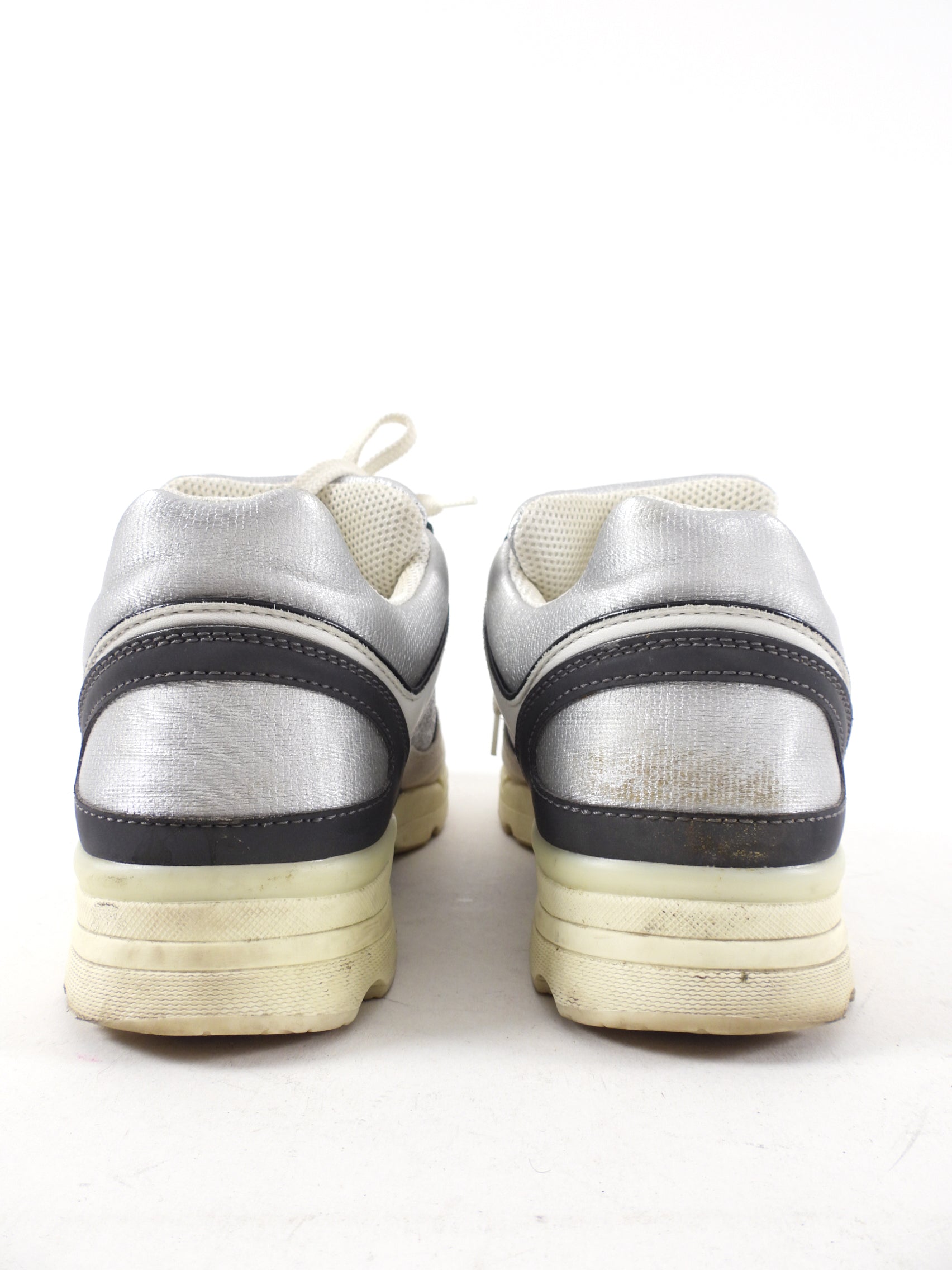 Chanel Grey and White CC Logo Sneakers for Women - Size 36 | Luxury Fashion Shoes for Casual Wear & Street Style