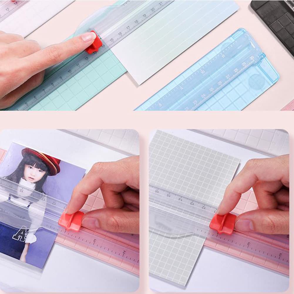 Portable Mini Paper Cutter Trimmer for Cardstock, Photos & Labels - Precision Craft Cutter with Ruler for Scrapbooking, Office, Home & School Use | Perfect for DIY Projects, Card Making & Photo Studio Work