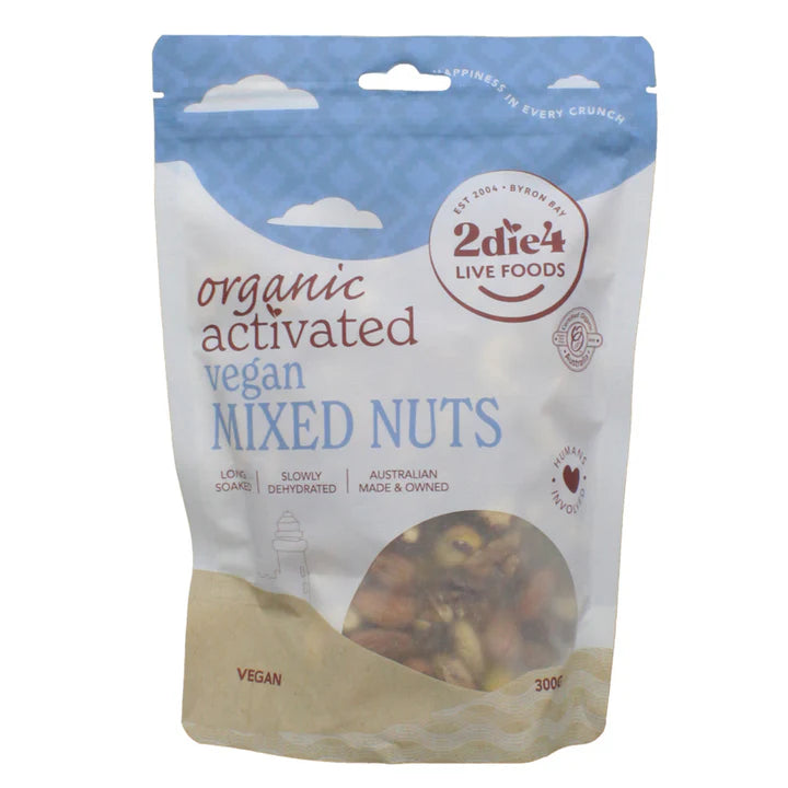 Organic Vegan Mixed Nuts with Activated Ingredients - Premium Healthy Snack for Energy Boost, Keto & Paleo Diet - Perfect for Office, Travel & Gym