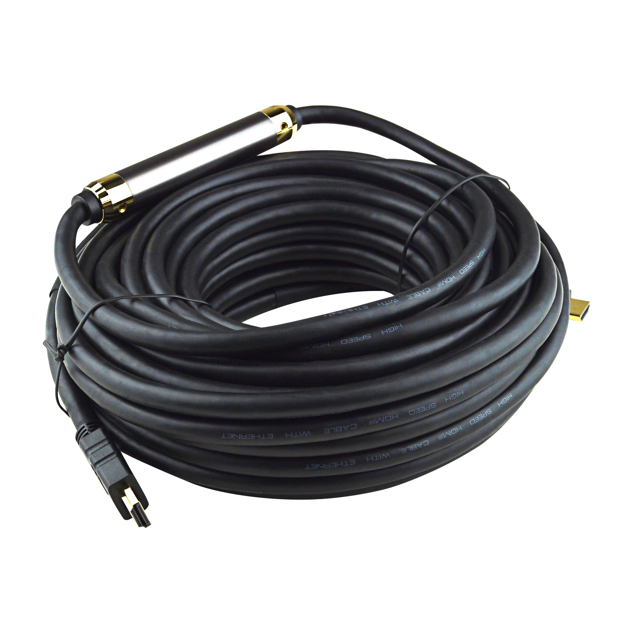 50Ft HDMI Cable with Built-in Repeater - 4K Ultra HD, 3D, HDR Support - High Speed HDMI 2.0 Cable for Home Theater, Gaming, PC, TV & Projector (Model: HDM 3D14R50) - Perfect for Long Distance Connections & Multi-Screen Setups