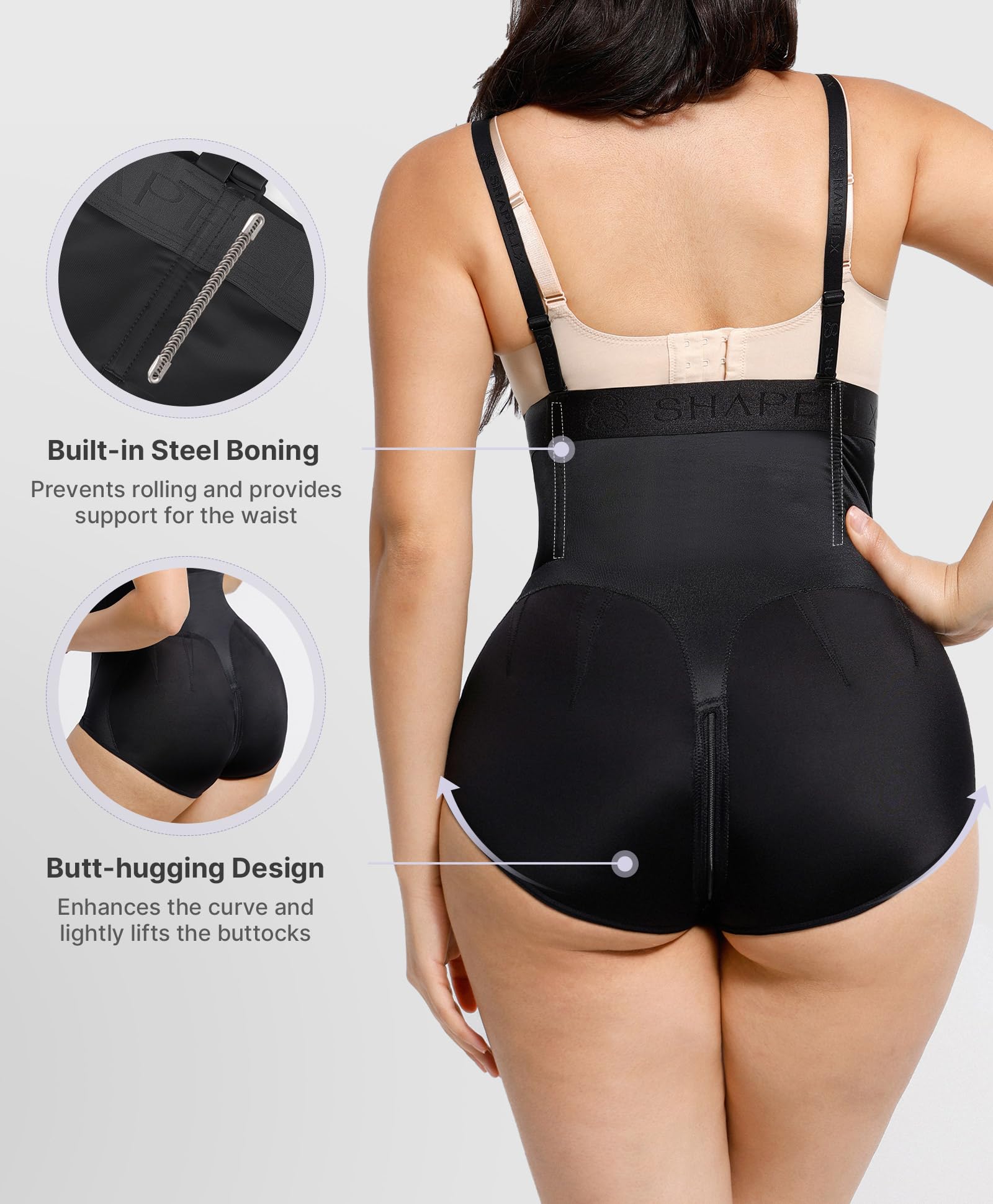 SHAPELLX High Waist Tummy Control Shapewear for Women - Body Shaper Waist Trainer Panties with Firm Compression - Perfect for Everyday Wear, Special Occasions & Postpartum Recovery