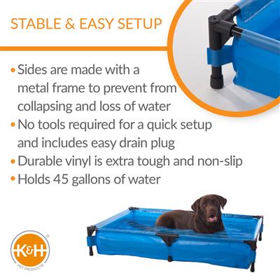 **KH Pet Pool - Portable & Durable Dog Swimming Pool for Small to Large Dogs - Perfect for Backyard, Beach, and Outdoor Play**