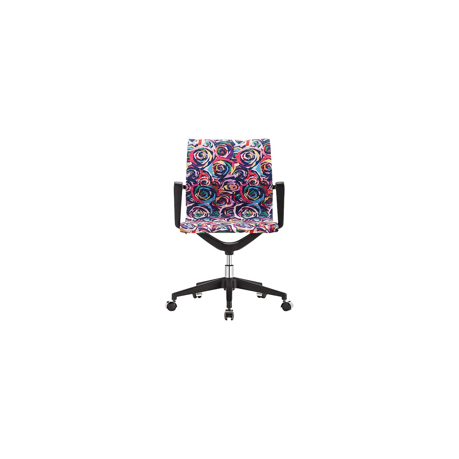Eurotech Seating Elizabeth Sutton Collection Wynwood Multi Rose Task Chair - Ergonomic Nylon Office Desk Chair with Black Frame & Silver Accents - Perfect for Home Office, Study & Workspace