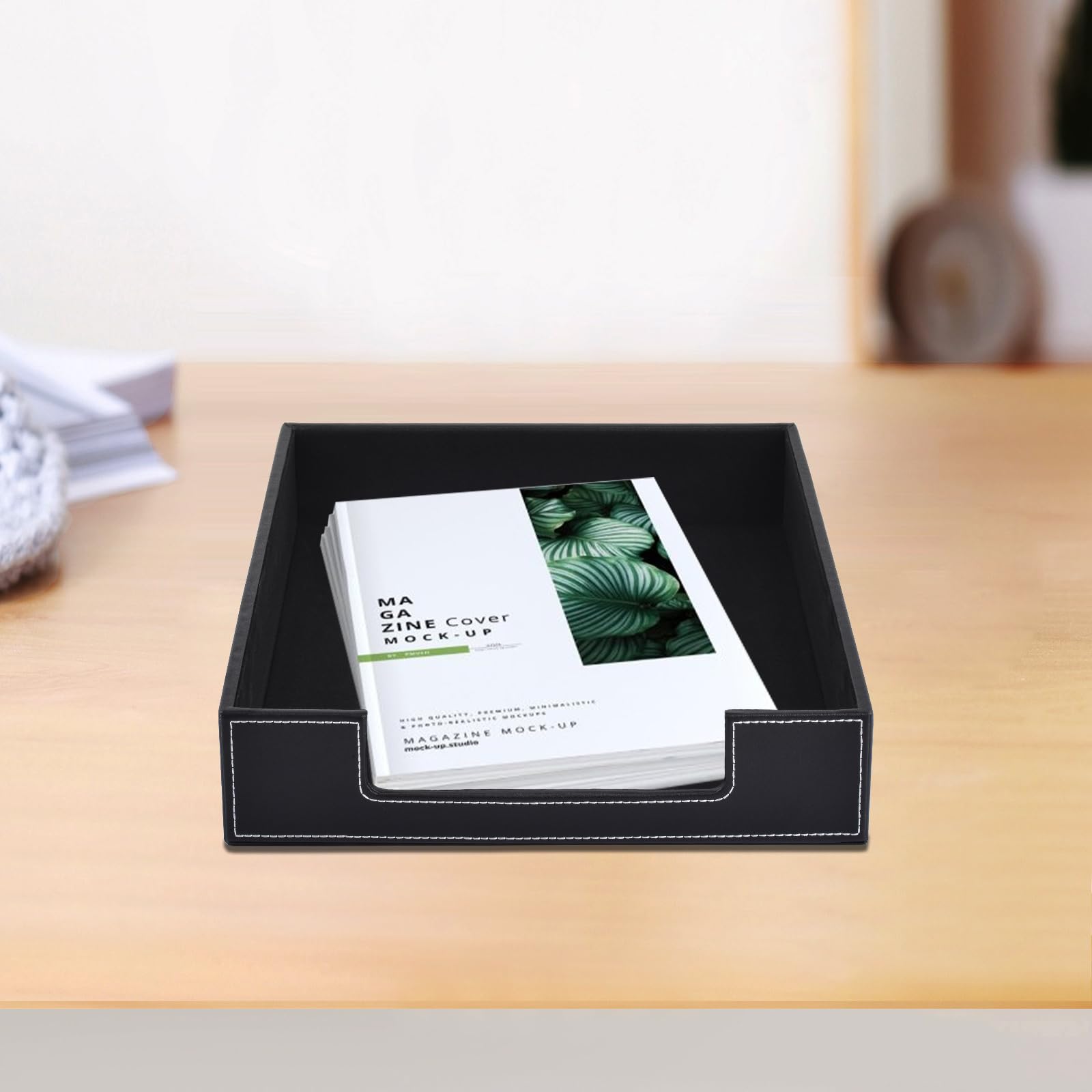 Luxury Leather Letter Tray - Office Desk Organizer for Mail & Files | Home & Office Use