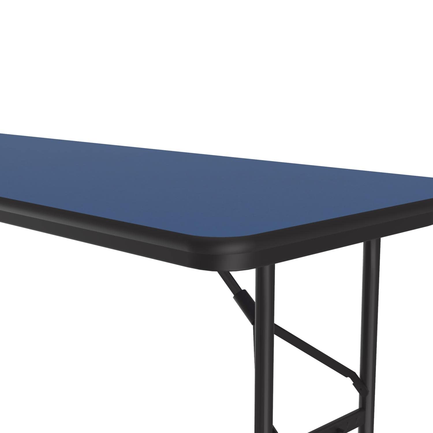 Adjustable Height Folding Table 24x72 Inches - Portable Blue Work Desk for Office, Camping, Events & Home Use
