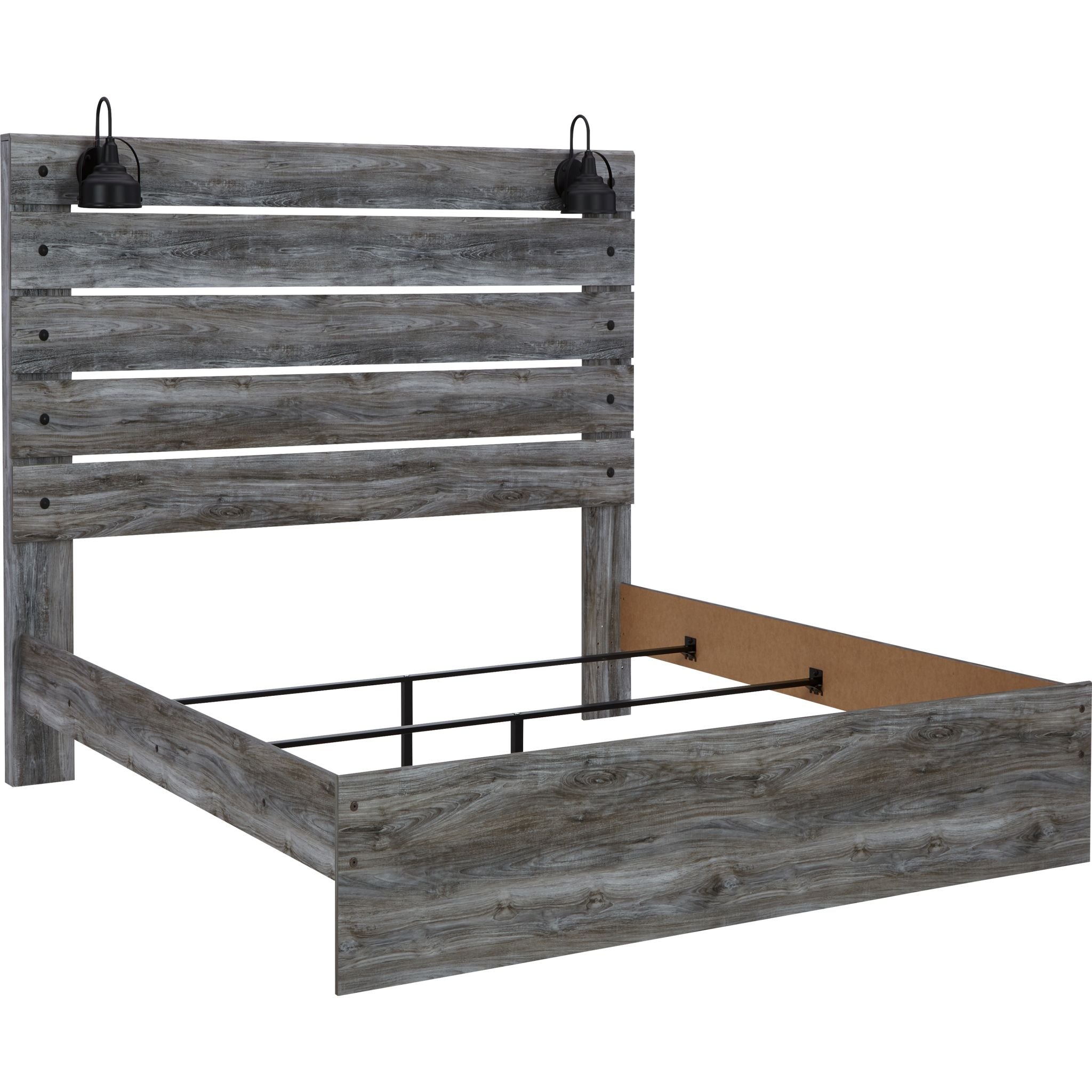 Baystorm Queen Panel Bed Frame with Headboard - Modern Gray Upholstered Platform Bed for Bedroom - Perfect for Master Bedrooms, Guest Rooms & Apartments