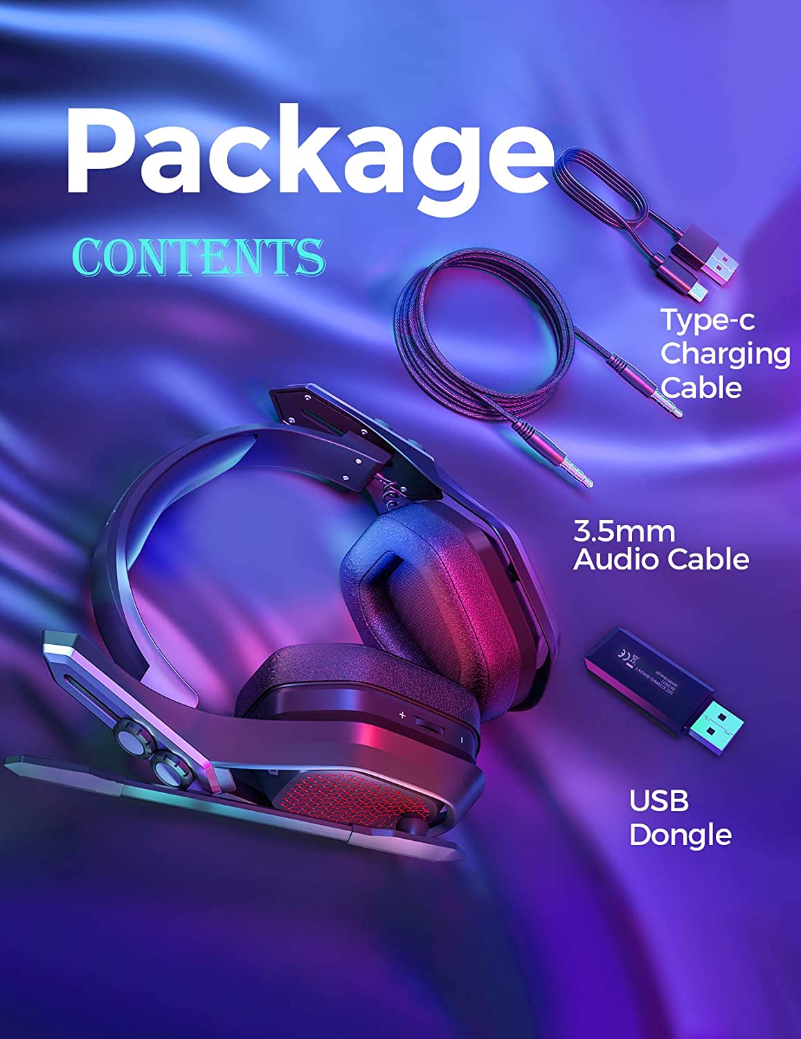 Mpow BH470 Iron Pro Wireless Gaming Headset with Noise Cancelling Mic - Comfortable Over-Ear Headphones for PC, PS4, Xbox, Nintendo Switch - Perfect for Online Gaming, Streaming & Work Calls