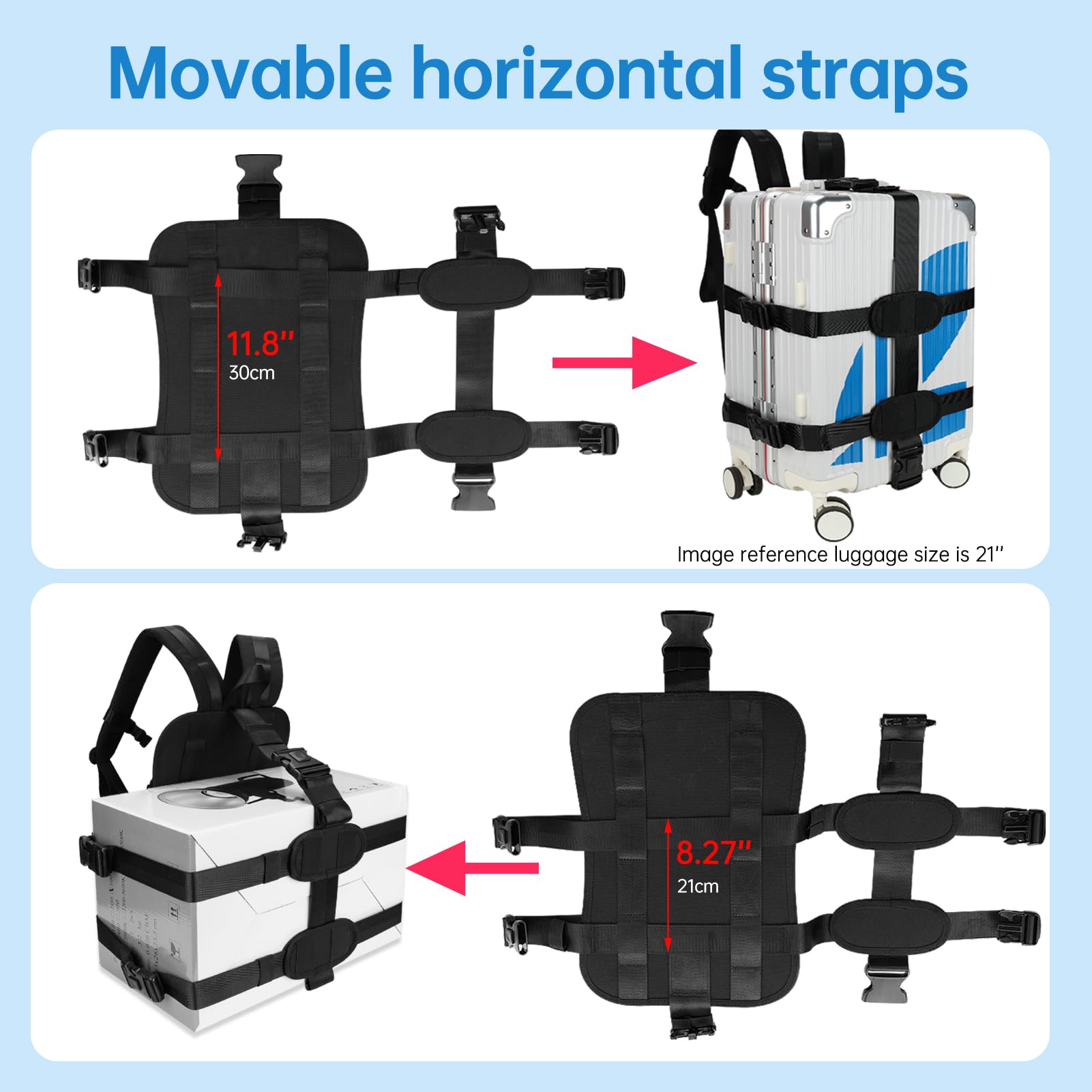 Premium Adjustable Strap Backpack for Travel - Lightweight Carry-On Luggage for Small to Medium Hard Shell Cases & Hand Baggage - Perfect for Airplane, Business Trips & Daily Commute