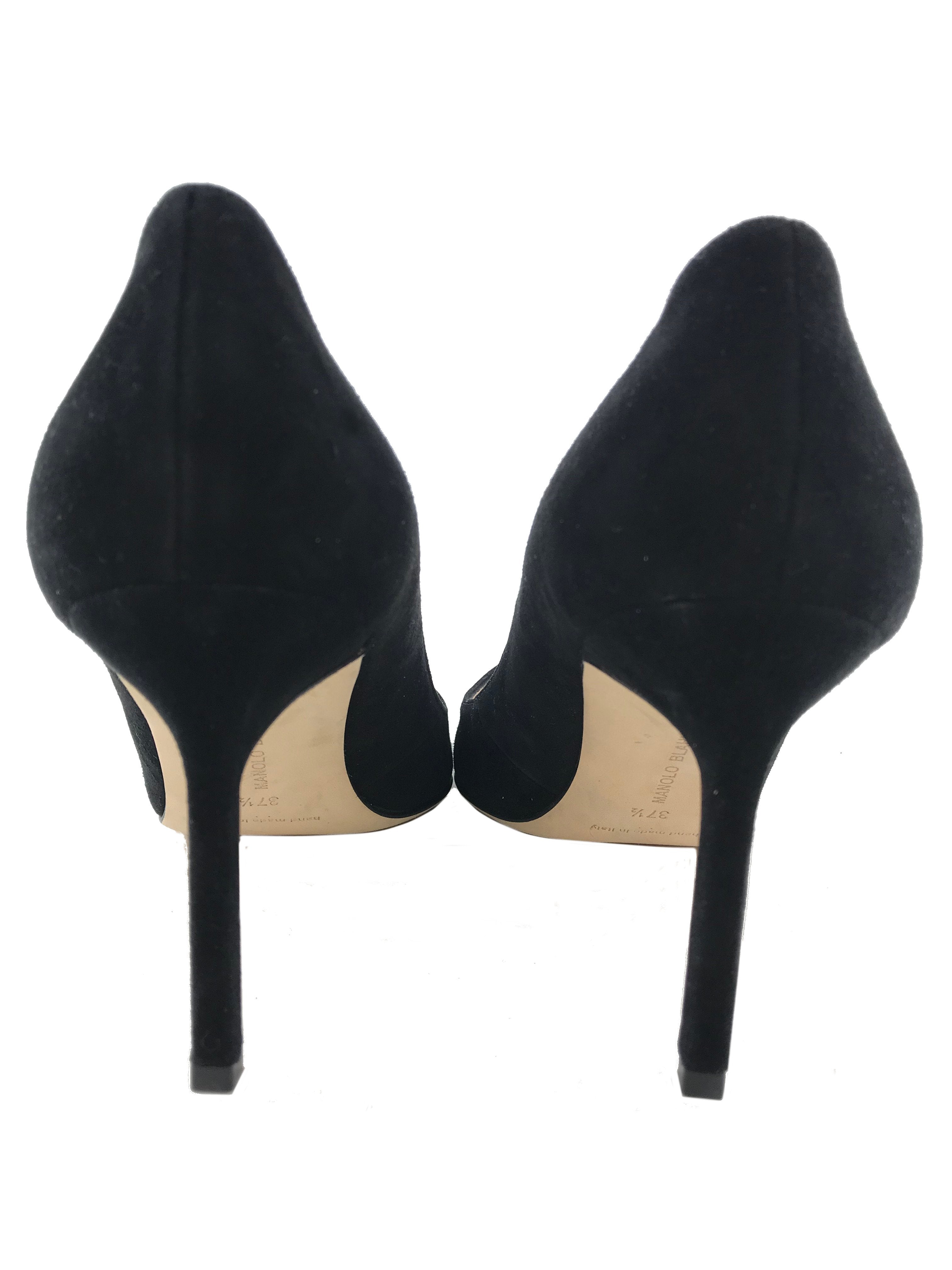 Manolo Blahnik BB Suede Pumps Women's Size 7.5 - Elegant High Heel Shoes for Wedding, Party & Evening Events
