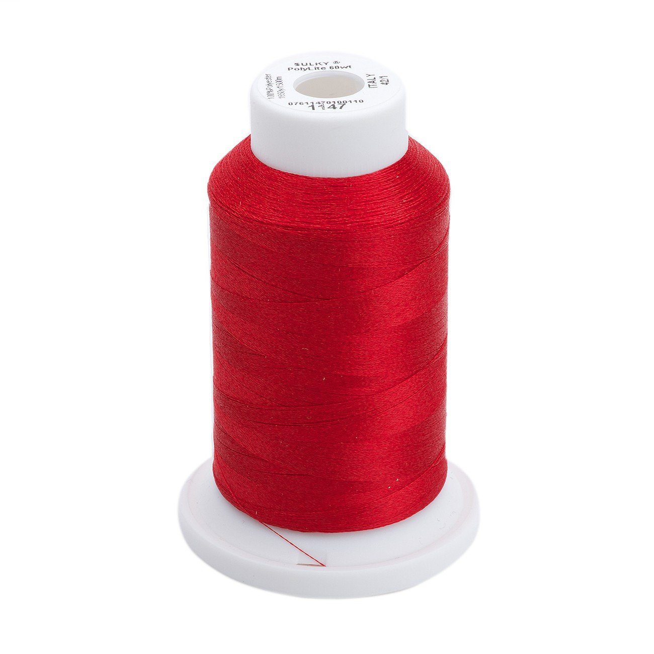 Sulky Of America 60wt Solid Polylite Thread - 1650 Yards, Christmas Red - Perfect for Quilting, Embroidery & Sewing Projects