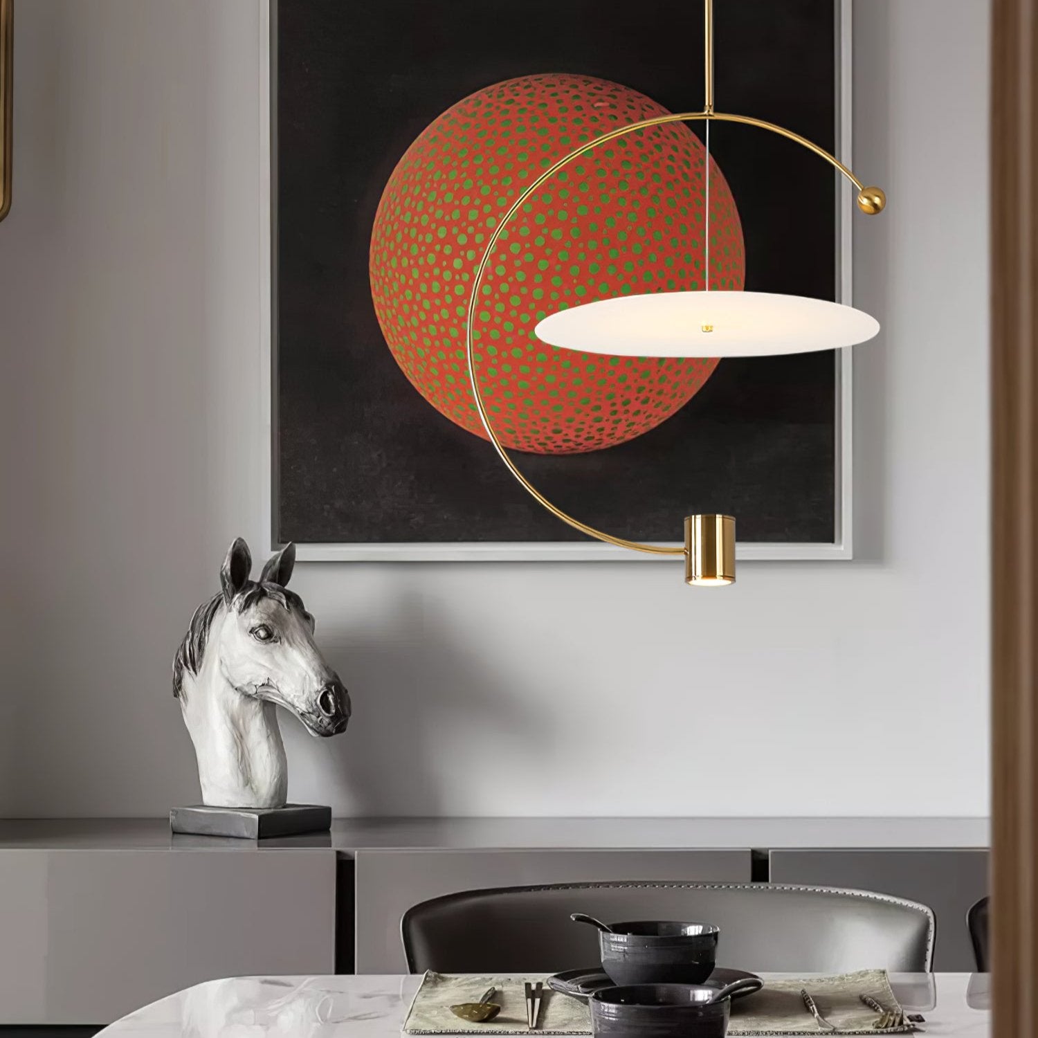 Mira Balance Pendant Lamp - Modern Scandinavian Hanging Light Fixture for Dining Room, Kitchen Island, or Bedroom Decor | Adjustable Height & Sleek Design