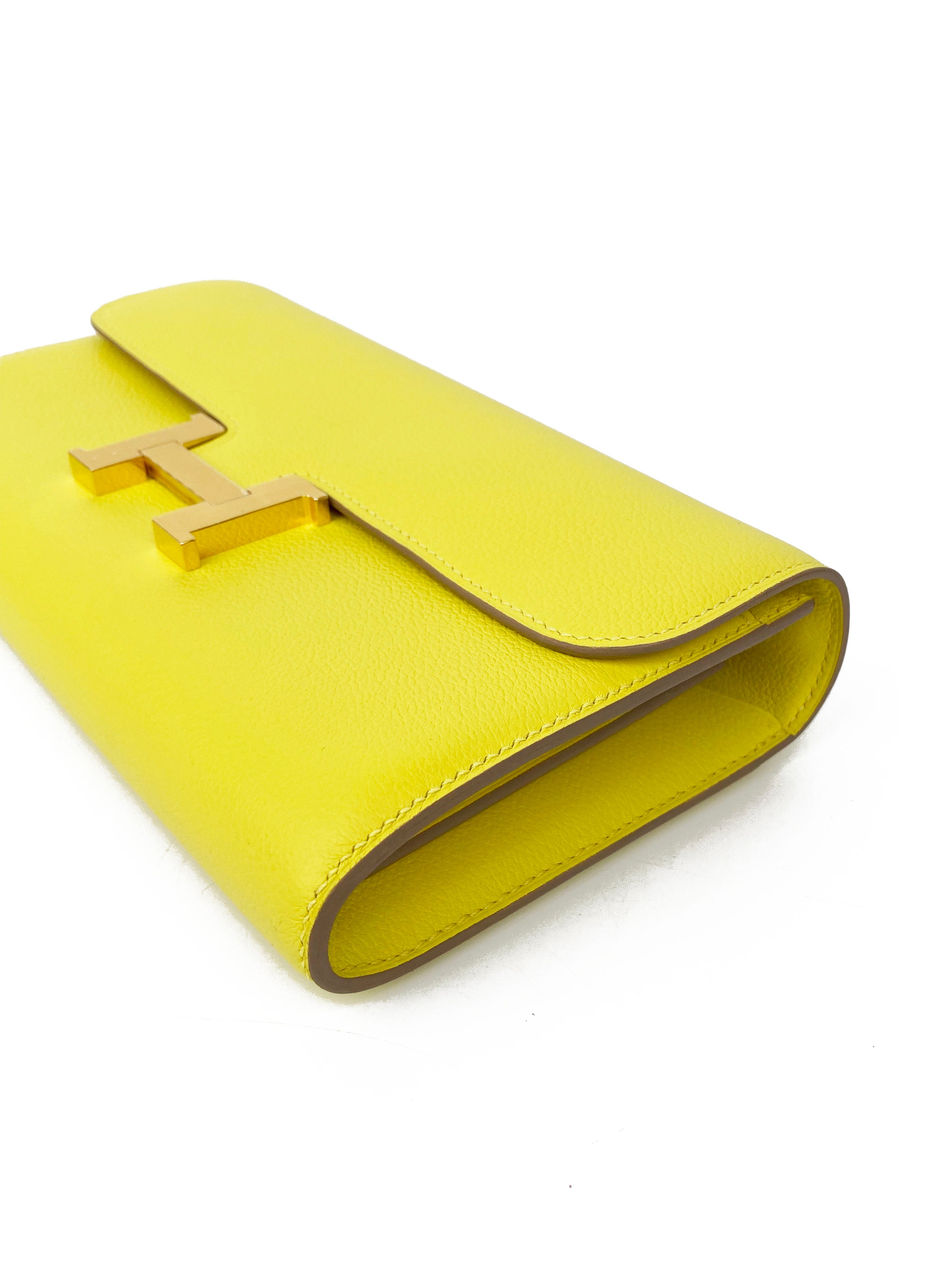 Hermes Lime Constance To Go Wallet - Luxury Leather Wallet for Women, Compact & Stylish, Perfect for Everyday Use, Travel & Special Occasions