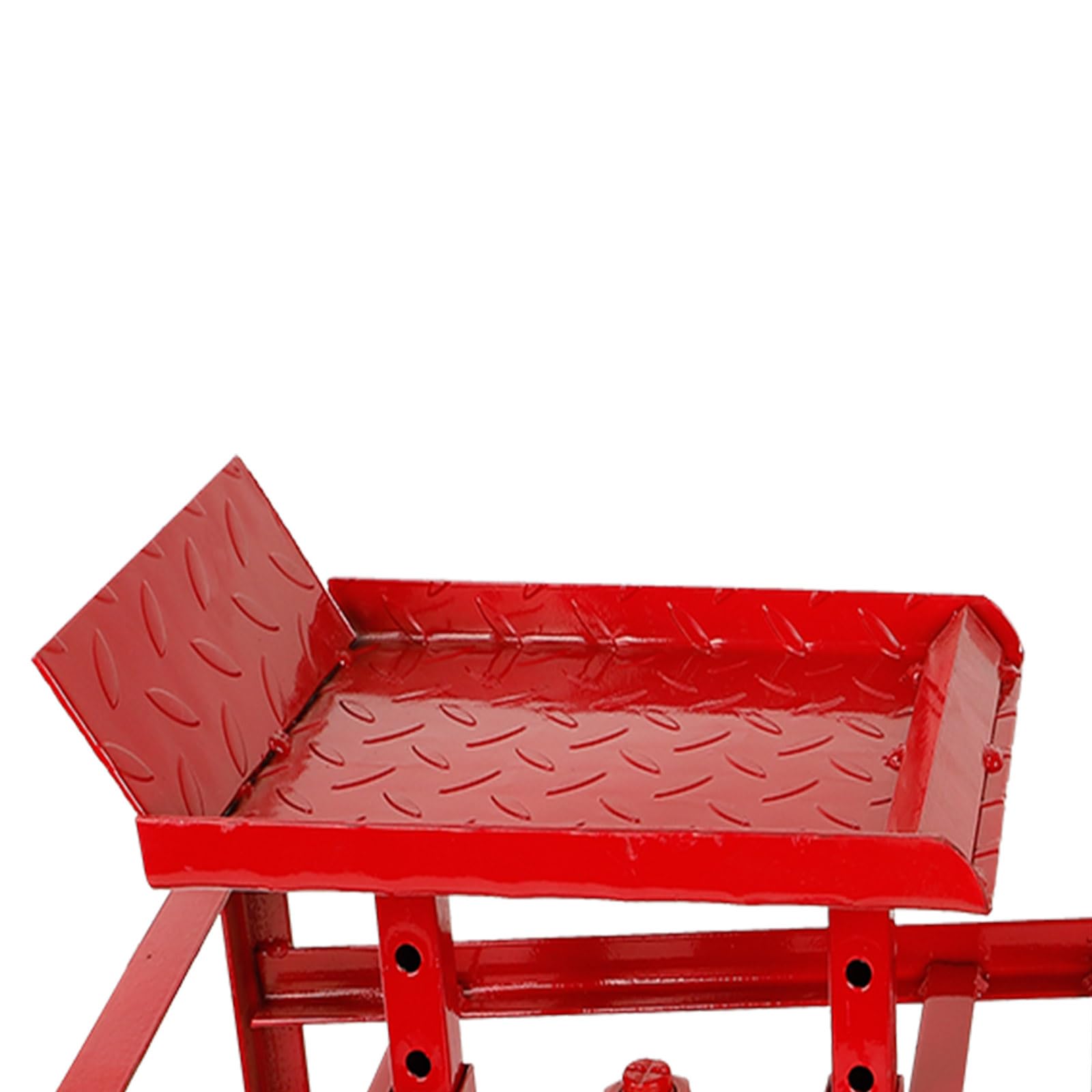 5 Ton Hydraulic High Lift Service Vehicle Ramp - Heavy Duty Steel Automotive Truck Wheel Ramp for Oil Changes & Car Maintenance | Home Garage & Auto Repair Shop Use | Red (1 Pack)