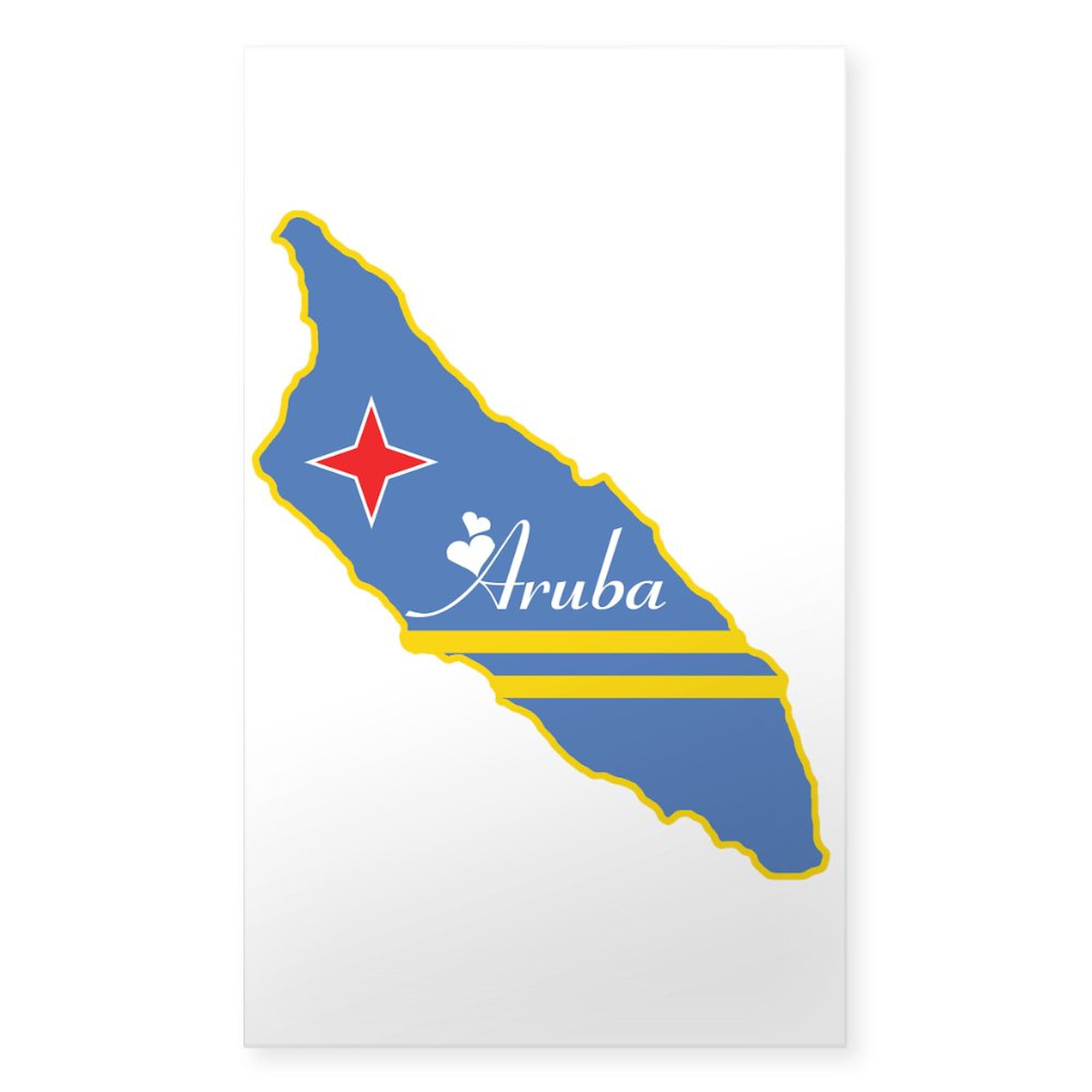 Cool Aruba Rectangle Bumper Sticker - Durable Vinyl Car Decal for Cars, Laptops & Water Bottles - Perfect for Travel Lovers & Island Vibes
