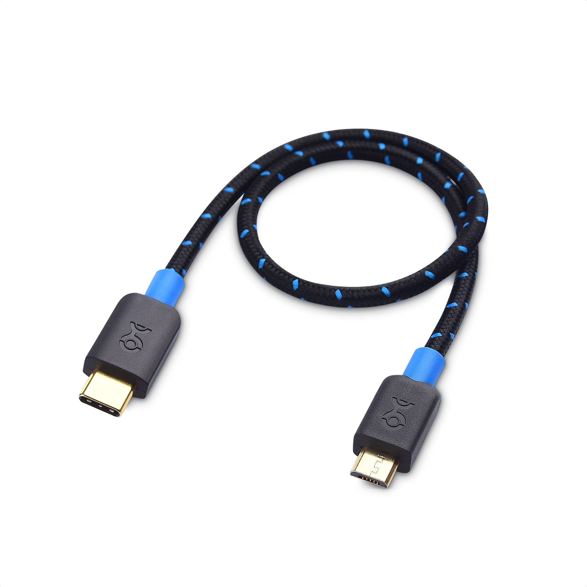 Cable Matters 1 ft Braided USB C to Micro USB Cable - Fast Charging & Data Sync - Durable Nylon Cord for Phones, Tablets & More (Black) | Perfect for Home, Office & Travel Use