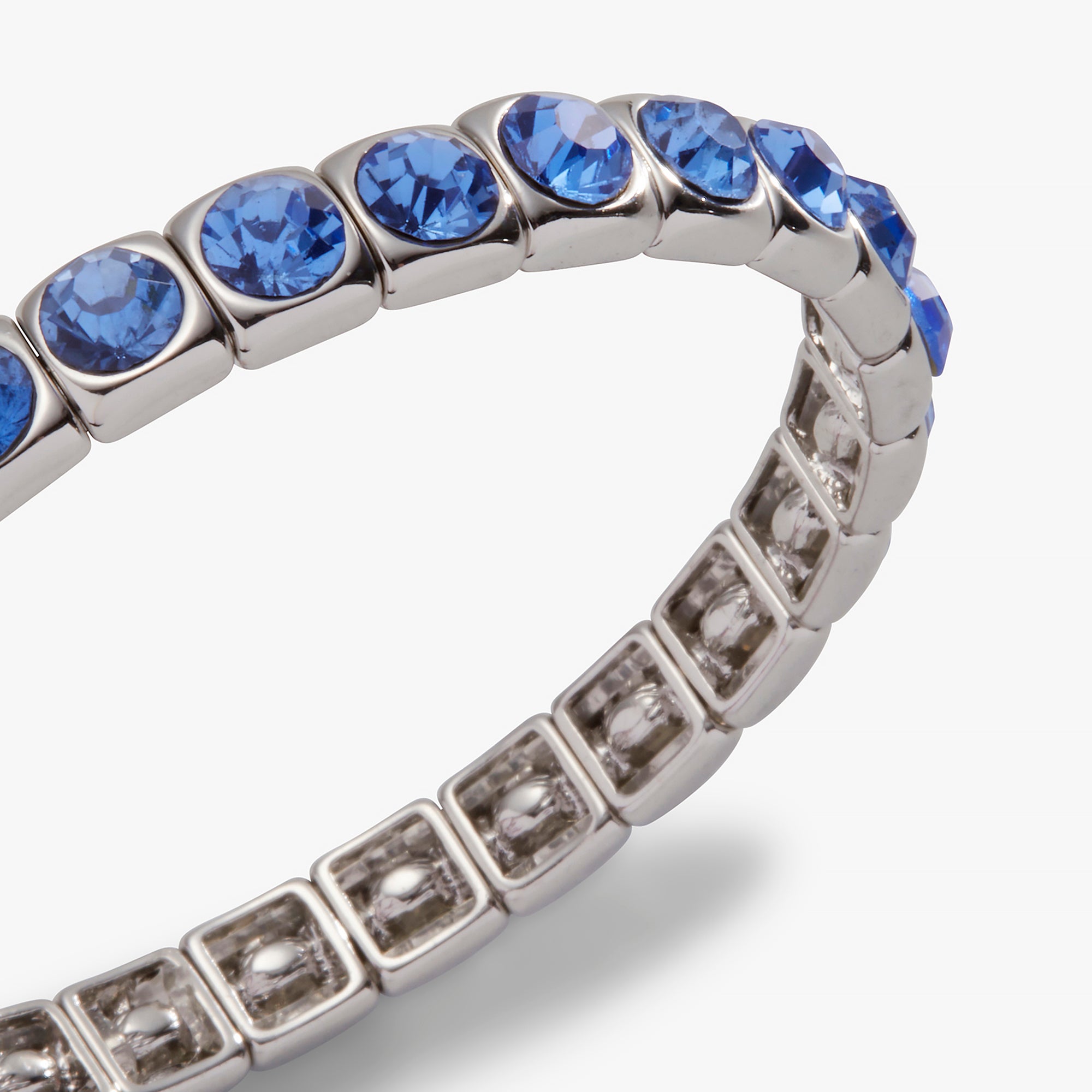 Sapphire Crystal Stretch Bracelet for Women - Elegant Adjustable Beaded Jewelry for Everyday Wear & Special Occasions