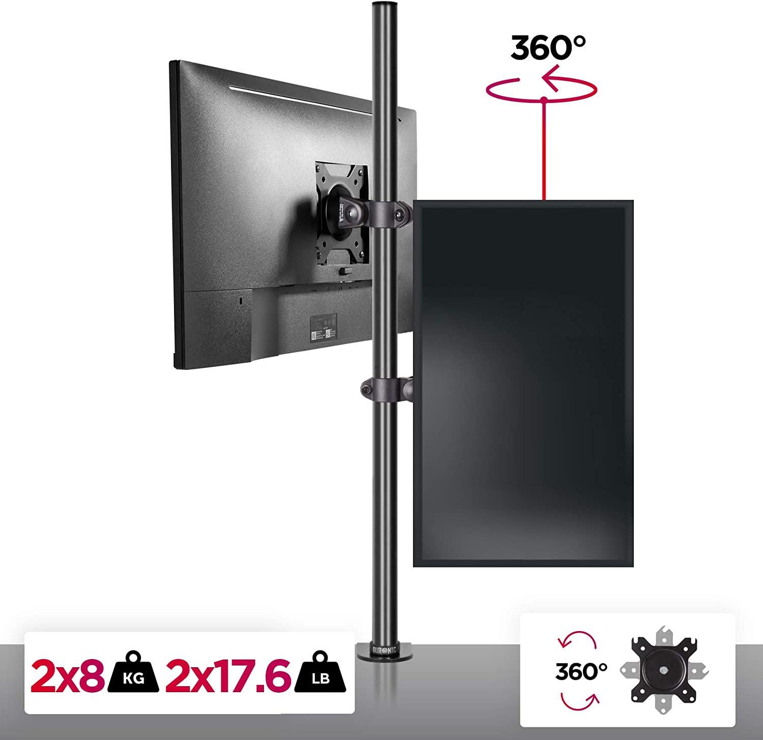 Duronic DM15V2 Dual Monitor Stand for 13-32