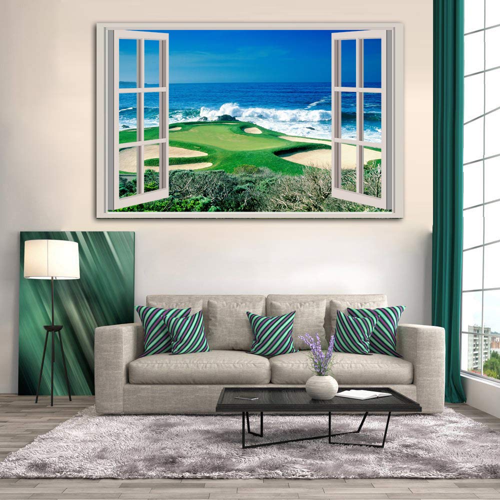 Premium Golf Course Canvas Wall Art - Framed HD Landscape Print for Home & Office Decor - Perfect for Living Room, Man Cave, or Golf Lover's Gift - Ready to Hang