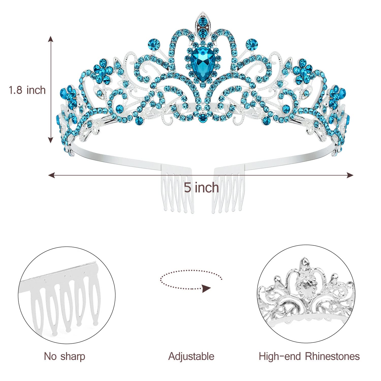 Birthday Girl Sash & Princess Tiara Set - Blue Crown for Girls Birthday Party, Happy Birthday Decorations, Birthday Girl Headband & Accessories - Perfect for Birthday Celebrations, Princess Themed Parties & Special Occasions