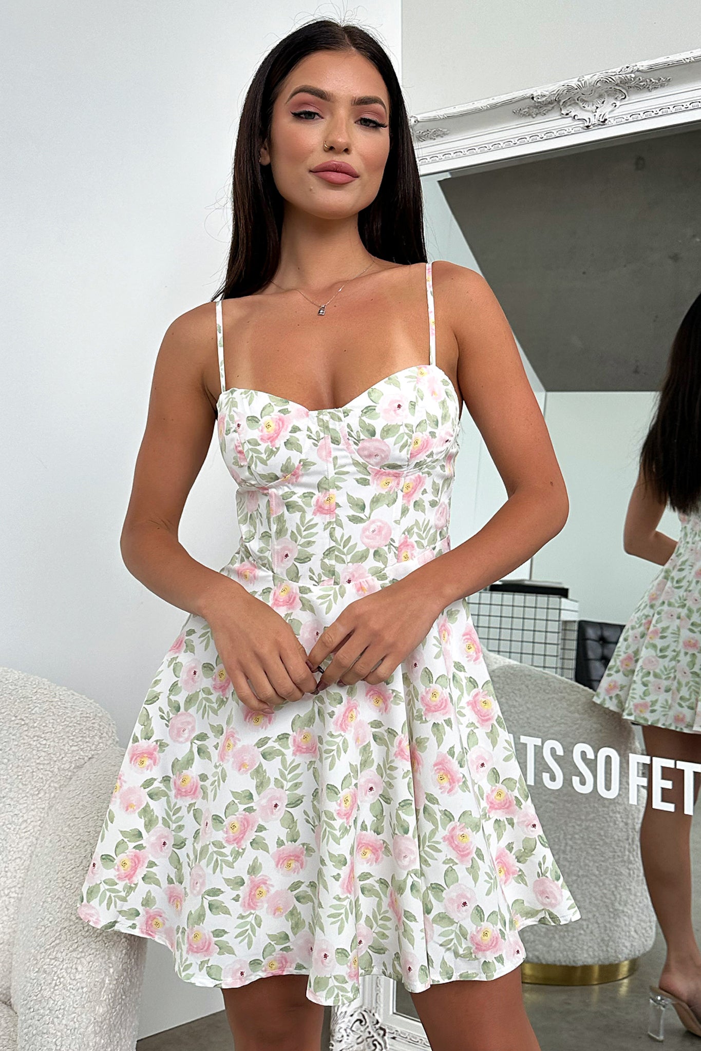 Kiera Dress - Pink Floral Summer Dress for Women | Elegant Flowy Midi Dress | Perfect for Weddings, Parties & Beach Vacations