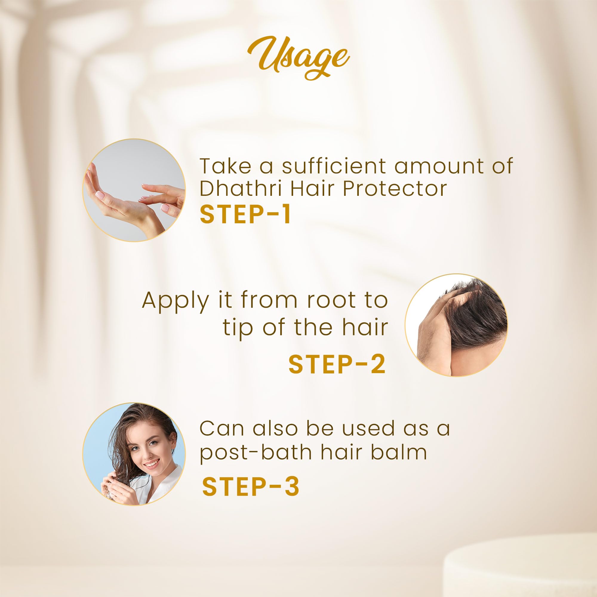 Dhathri 100% Natural Hair Cream for Dandruff Control & Dryness Relief - Anti-Frizz Hair Protector for Men & Women - Non-Sticky Styling Formula (50g) - Perfect for Daily Hair Care & Styling at Home or Salon