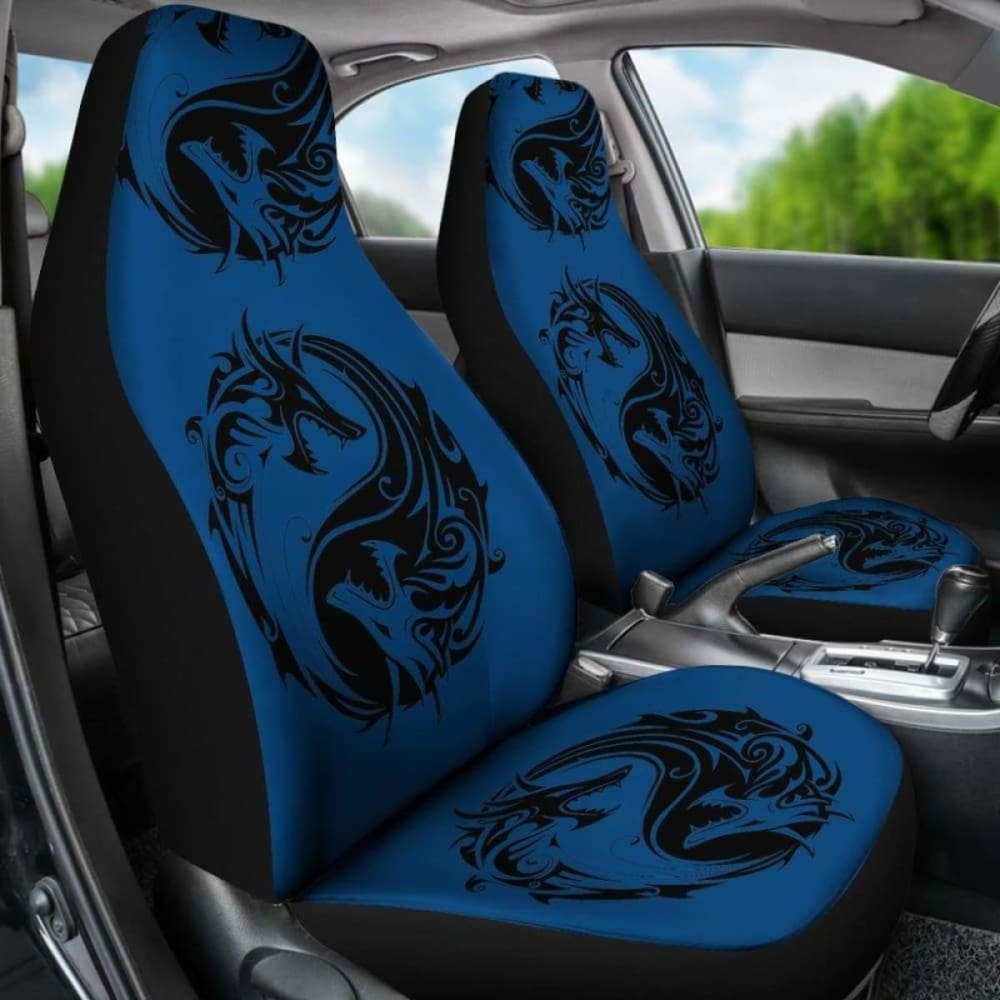 Blue Dragon Yin Yang Car Seat Covers - Universal Fit for Cars, Trucks & SUVs | Stylish & Comfortable Auto Accessories for Meditation Lovers & Spiritual Drivers