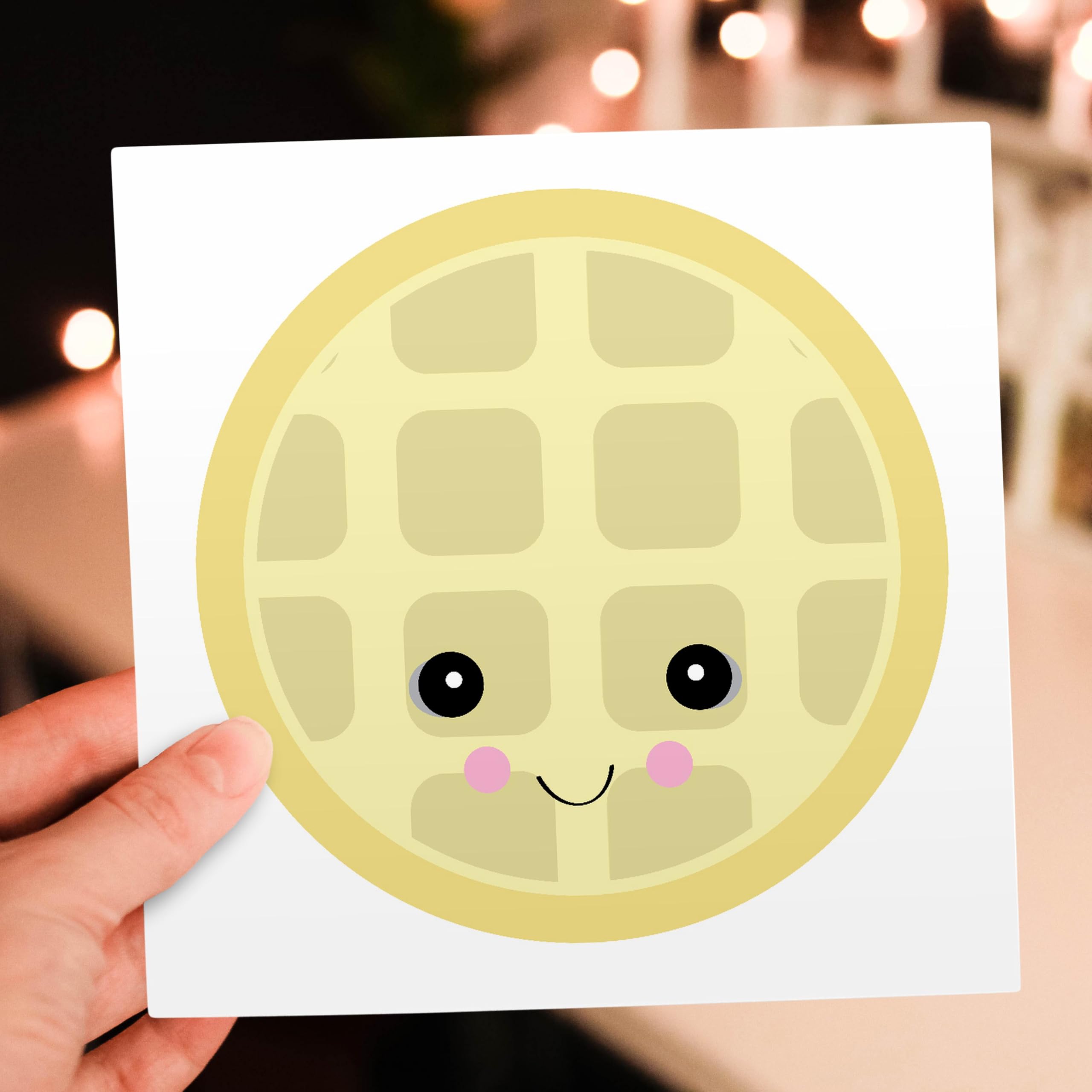 Kawaii Waffle Greeting Card - Cute Birthday Card with Adorable Kawaii Design - Perfect for Birthdays, Thank You Notes & Special Occasions