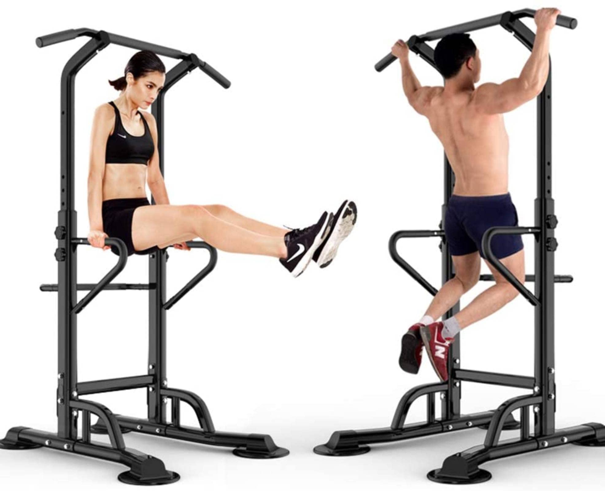 SogesPower Adjustable Height Power Tower - Pull Up & Dip Station for Home Gym Strength Training | Perfect for Full-Body Workouts & Calisthenics
