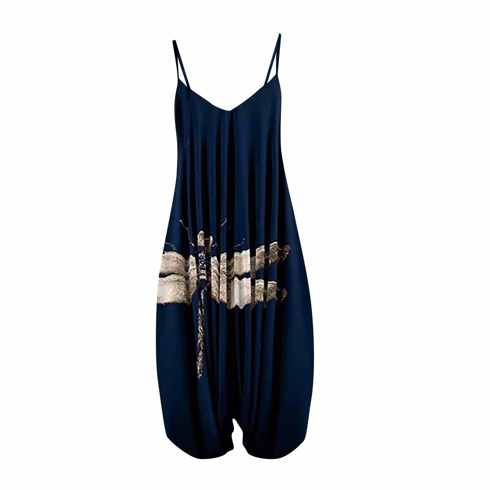 RIJJTRP Women's Vintage Paisley Jumpsuit - Racerback Harem Overall with Spaghetti Straps | Casual Boho Outfit for Summer, Beach, Music Festivals & Street Style Fashion