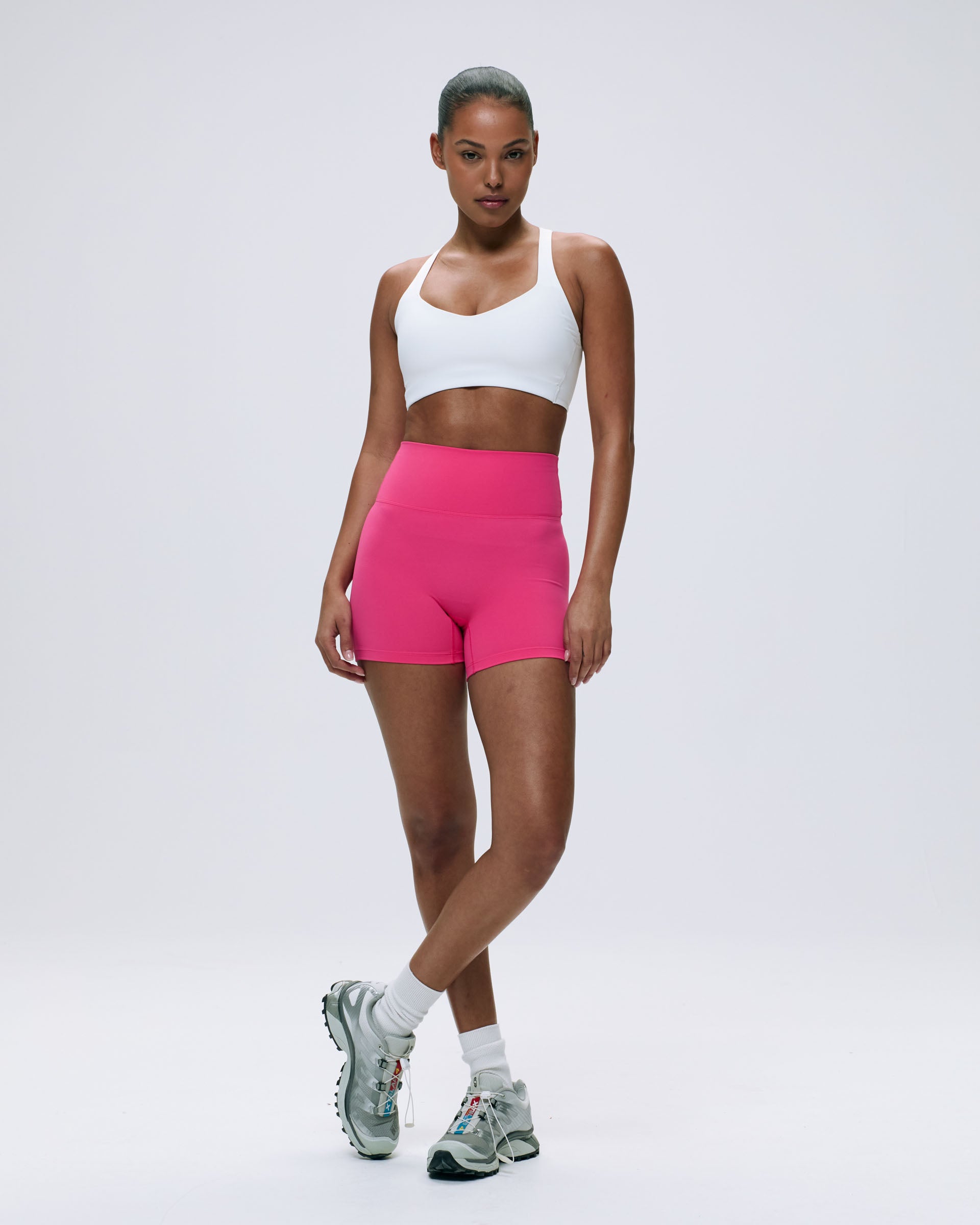 Ultimate Racer Cut Out Bra - White Sports Bra for Women | High Support Workout, Yoga & Running