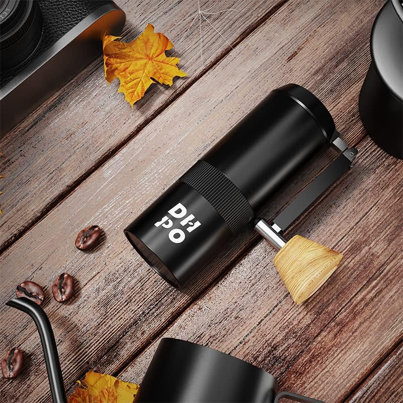 Premium Manual Coffee Grinder with Foldable Handle - 38mm CNC Stainless Steel Conical Burr, Adjustable Settings for Espresso to French Press (20g Capacity) - Perfect for Home, Office, Camping & Travel Coffee Brewing