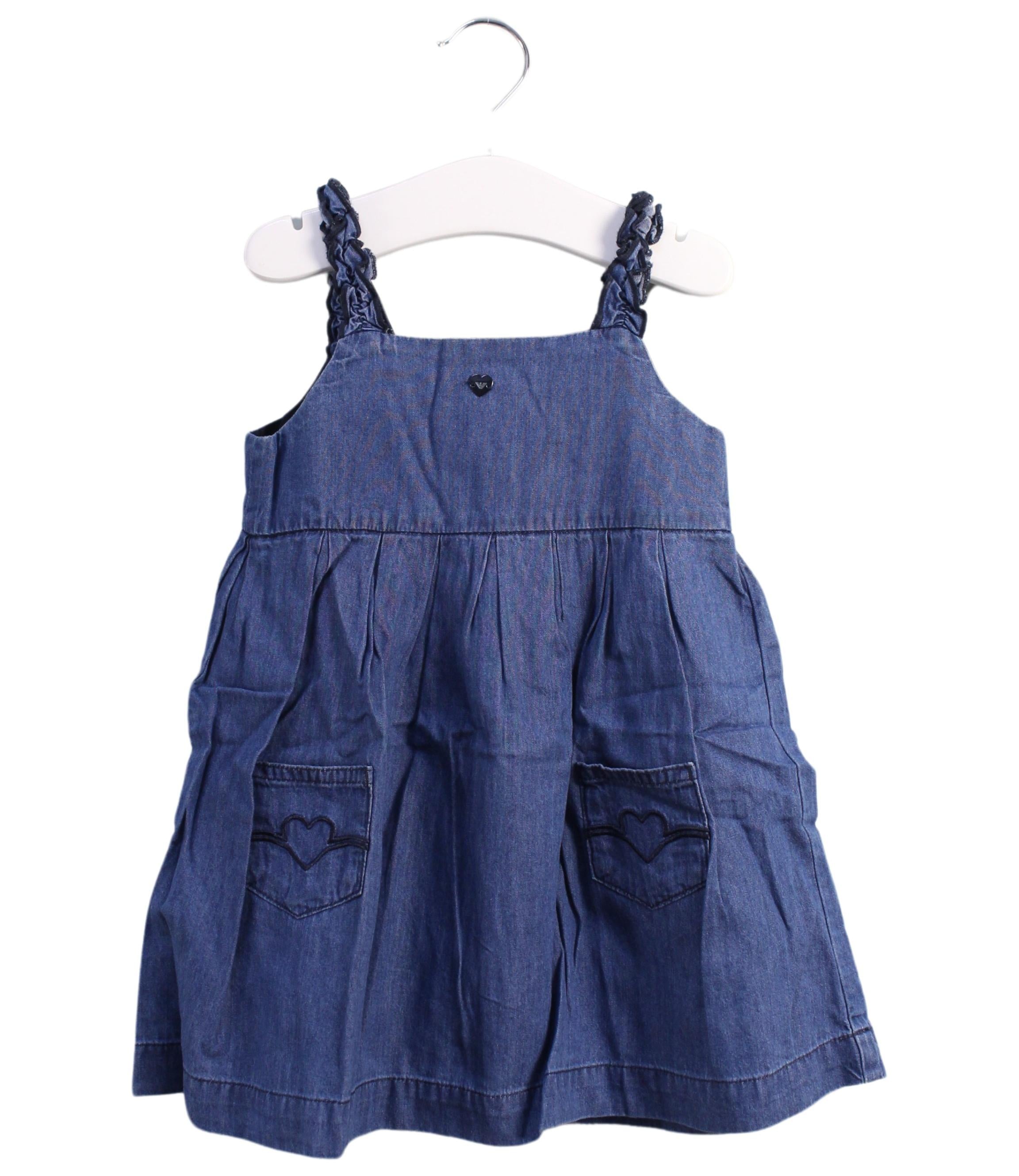 Armani Baby Girls Sleeveless Dress - Size 12-18 Months | Elegant Cotton Summer Outfit for Parties & Special Occasions
