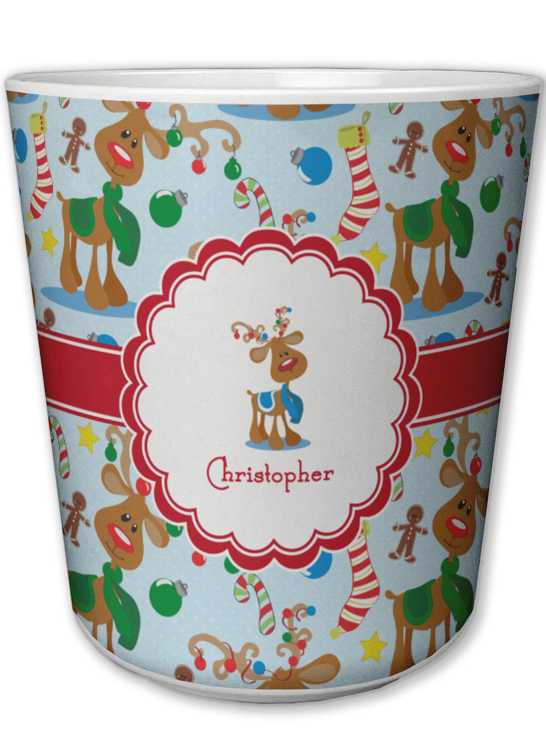 Custom Reindeer Plastic Tumbler 6oz - Personalized Christmas Cup for Holiday Parties, Office Gifts & Festive Drinks
