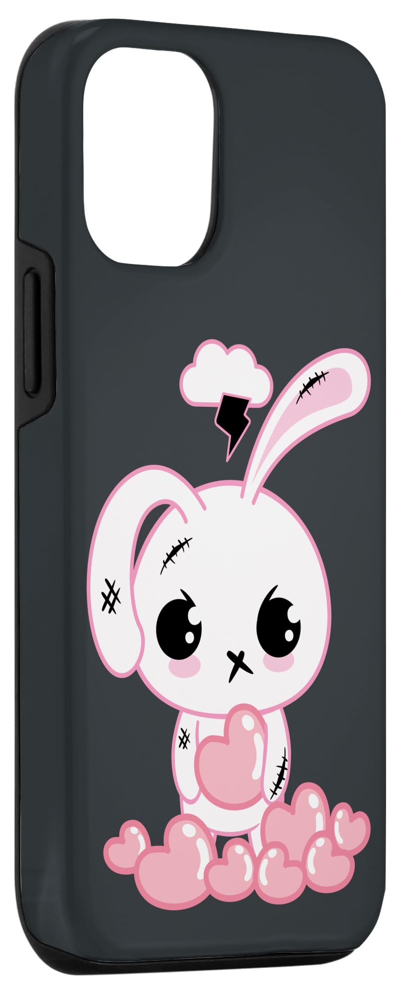 iPhone 12/12 Pro Pastel Goth Kawaii Cute Bunny Phone Case - Trendy Kawaii Goth Accessory for Teens & Young Adults - Perfect for School, Parties & Aesthetic Outfits