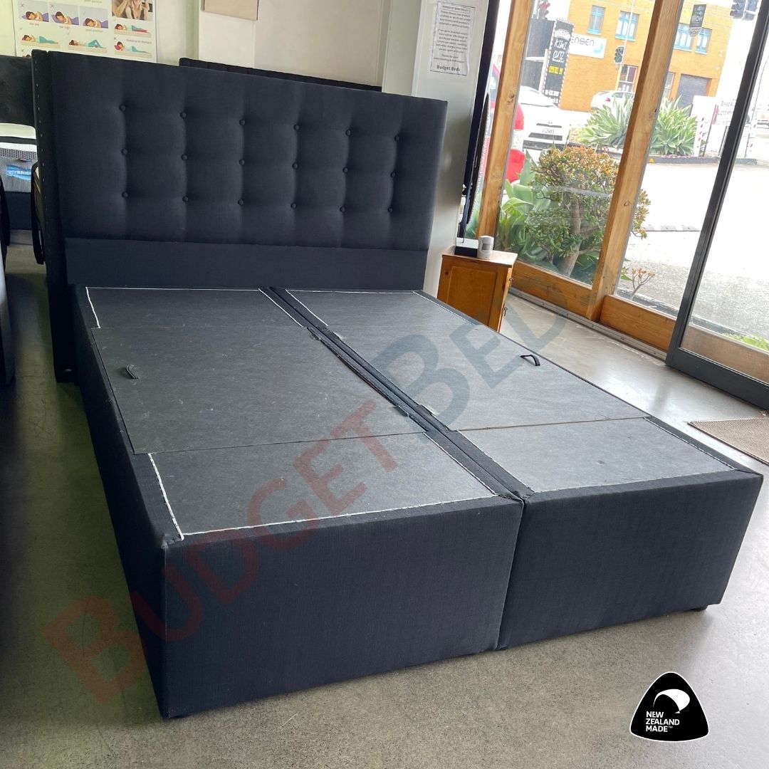 Premium Quality King Size Storage Bed Base with Hinges - NZ Made for Maximum Space Saving | Perfect for Small Bedrooms & Guest Rooms