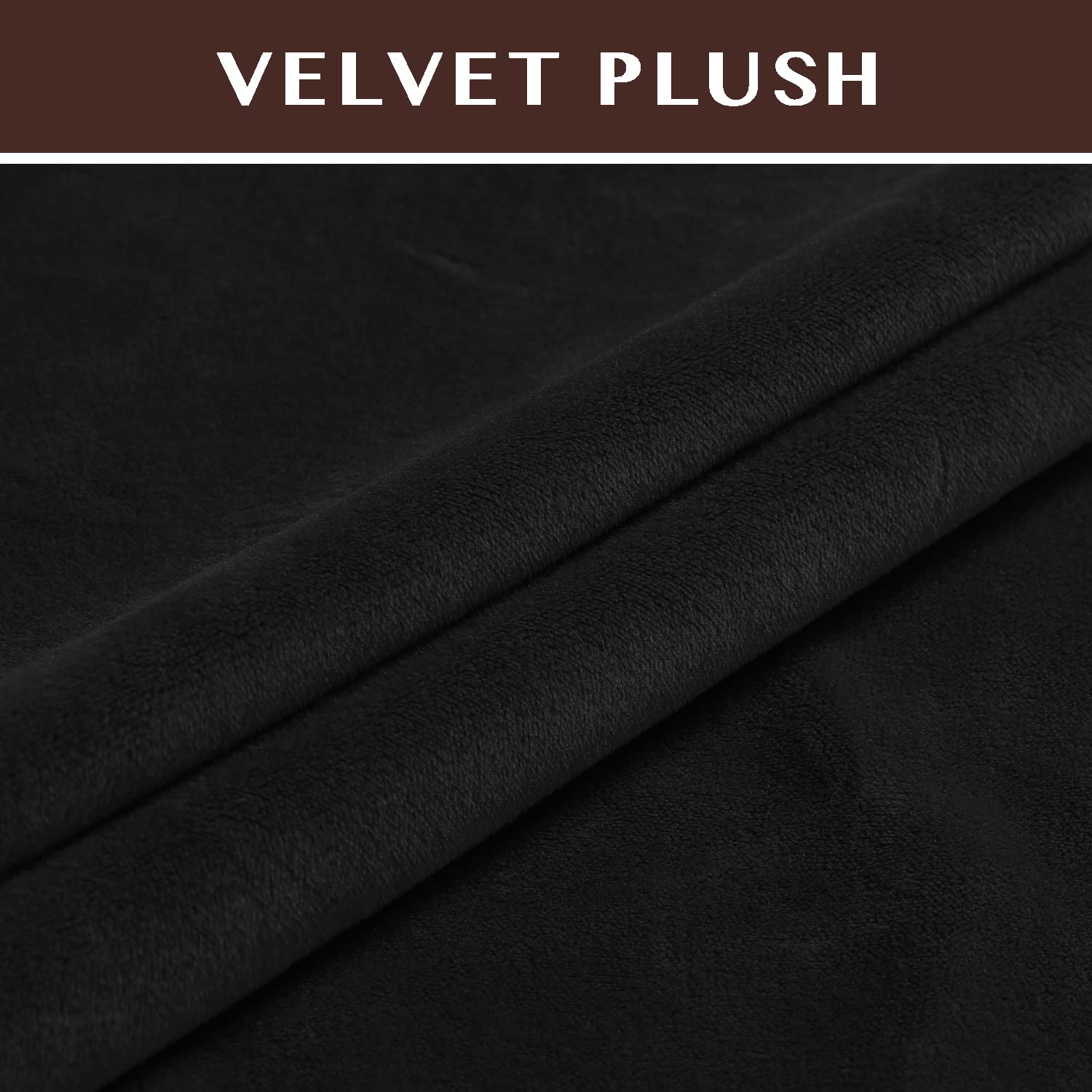 Stretch Velvet Sofa Slipcovers - 2 Piece Elastic Couch Covers for 2-Seat Sofa, Thickened Fabric, Black | Perfect for Living Room, Home Decor & Furniture Protection