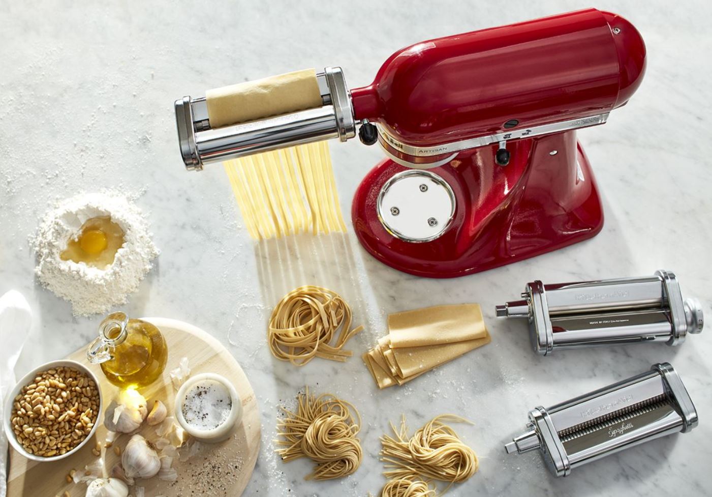 KitchenAid 3-Piece Pasta Roller & Cutter Set - Stainless Steel Pasta Maker Attachment for Stand Mixers - Perfect for Homemade Ravioli, Lasagna & Noodles