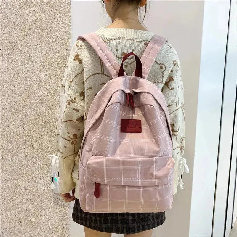Stylish Striped Backpack for Teenage Girls - Trendy School Bag & Travel Daypack for Teens - Perfect for School, College, Travel & Everyday Use