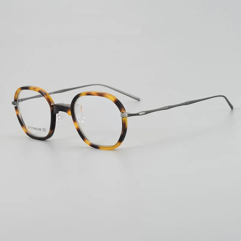 Stylish Unisex Titanium Acetate Eyeglasses - Oval & Square Full Rim Frame 71311 | Lightweight Durable Glasses for Work, Reading & Fashion