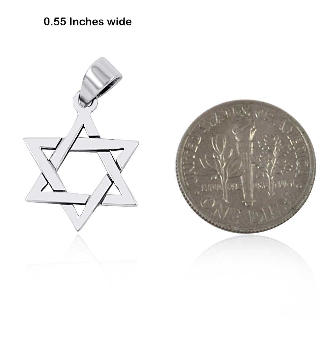 925 Sterling Silver Star of David Necklace Pendant - Jewish Religious Jewelry for Men & Women - Perfect for Hanukkah, Bar Mitzvah & Everyday Wear