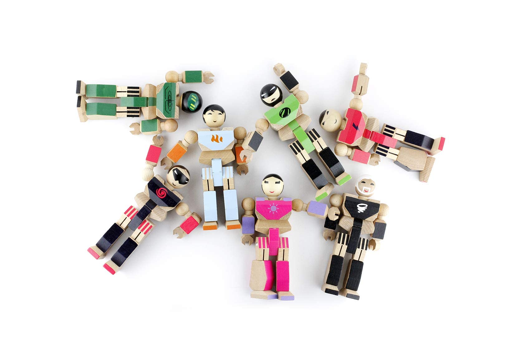 Playhard Hero Action Figures - Premium Sycamore Wood Baby Toys for Imaginative Play - Durable & Safe Kids Toy Gift for Boys & Girls - Perfect for Storytelling, Role Play and Early Childhood Development