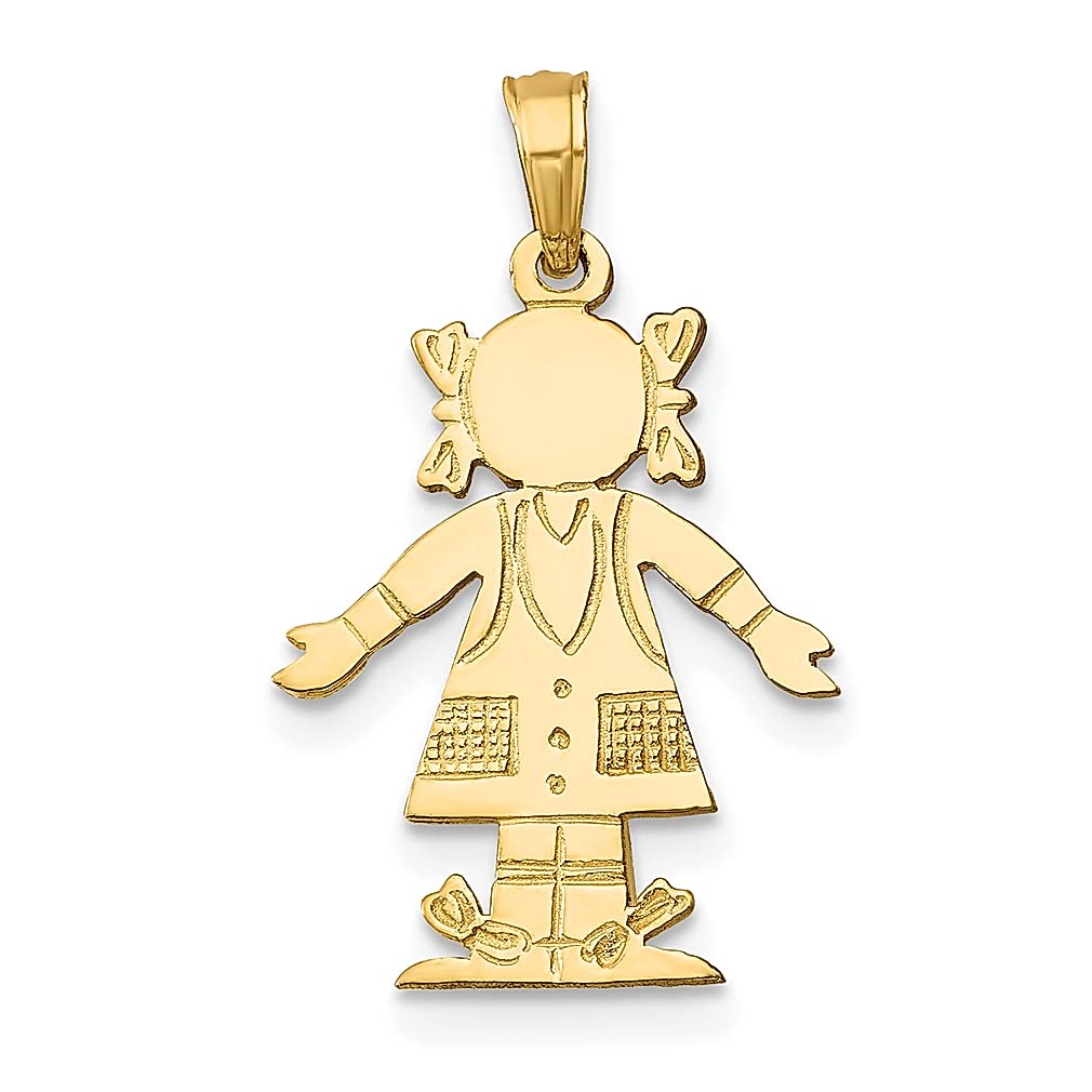 14K Gold Baby Girl Charm Necklace - Elegant Gift for Women & Moms