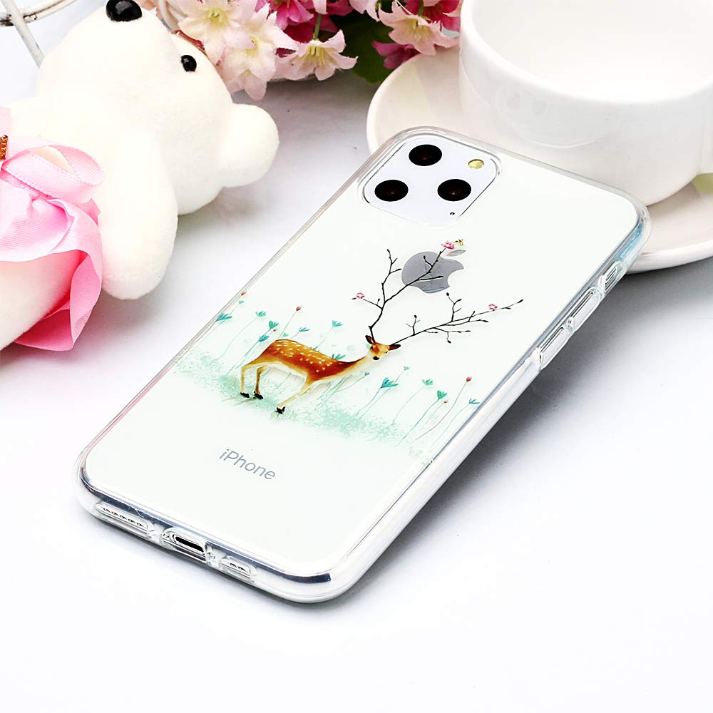 Christmas Painting Soft TPU Protective Case for iPhone 11/11 Pro Max/X/XS/XR - Dustproof & Scratchproof Elk Design (Perfect Gift for Holidays & Everyday Use)