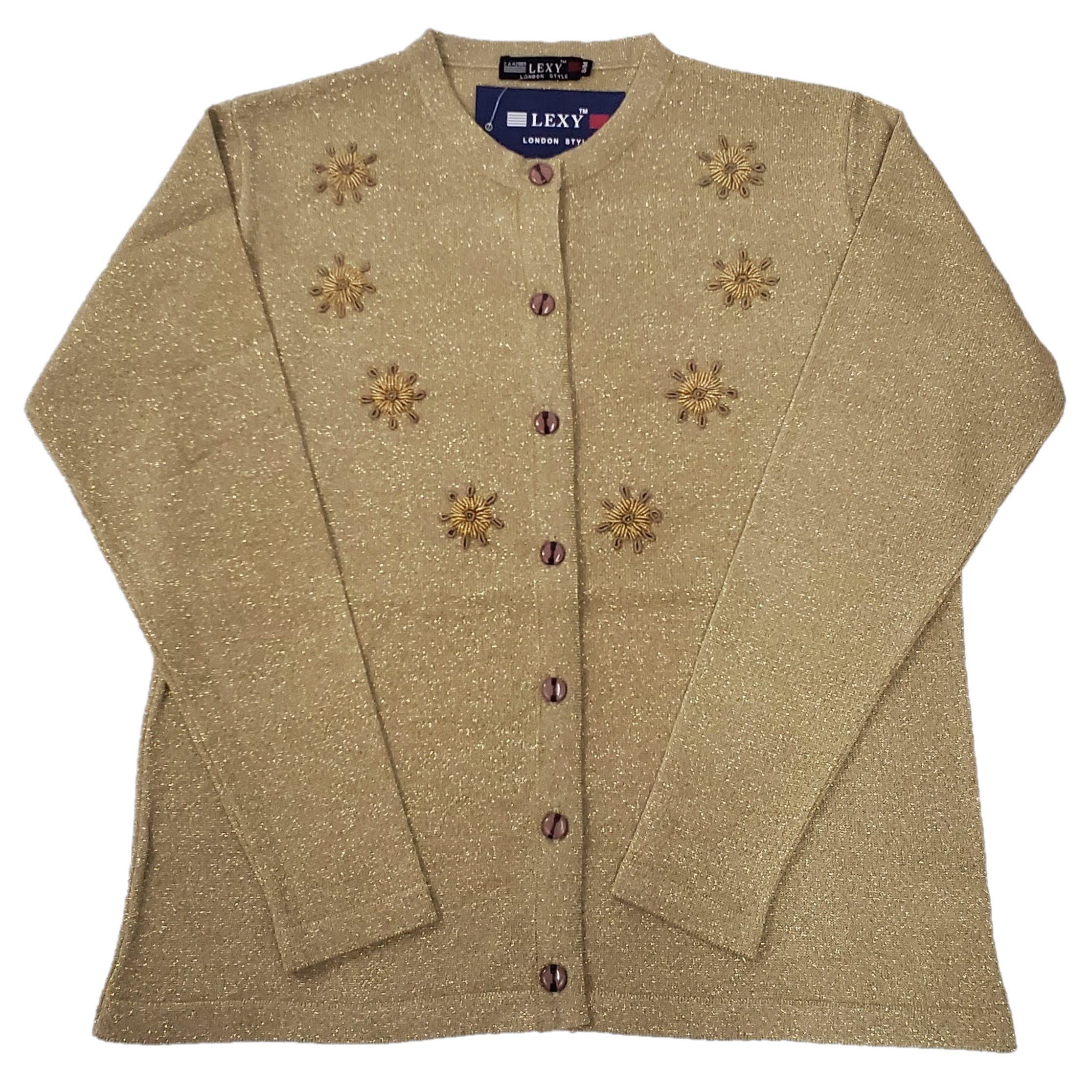 Women's Lurex Knit Cardigan Sweater - Shimmery Open Front Cover Up for Evening Parties, Date Nights & Holiday Gatherings